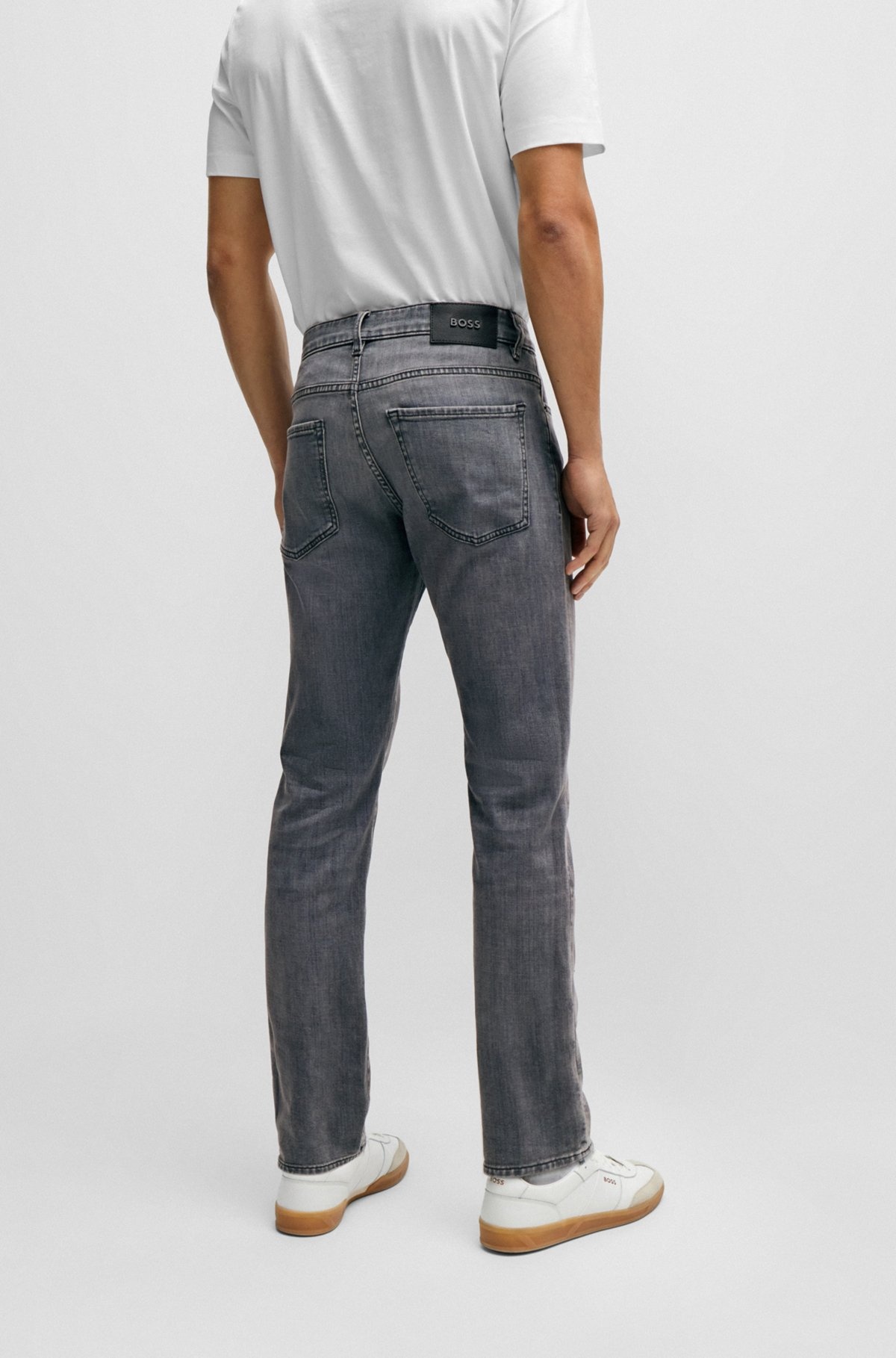 SLIM-FIT JEANS IN BLACK DENIM - 4