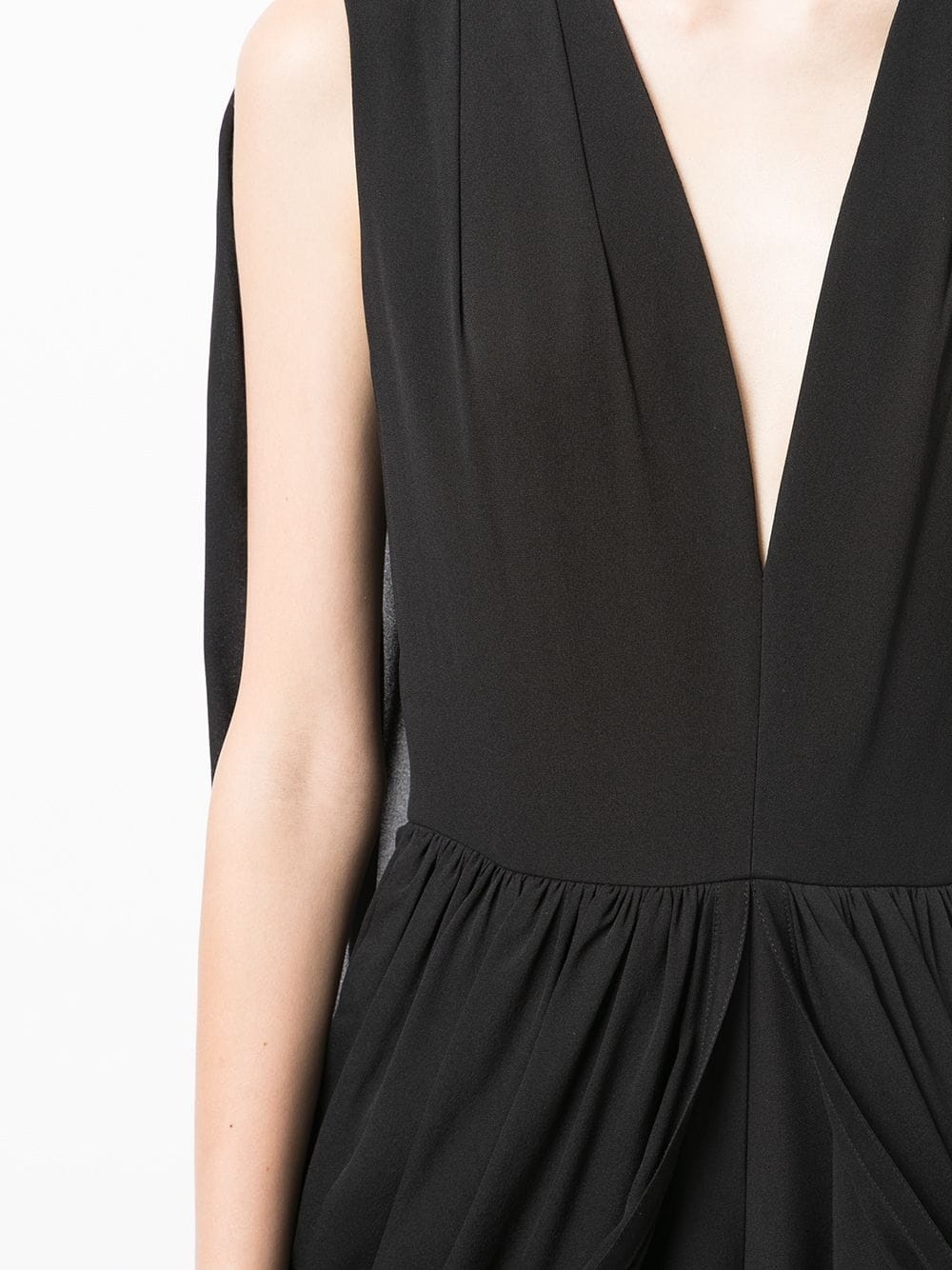V-plunge cape jumpsuit - 5