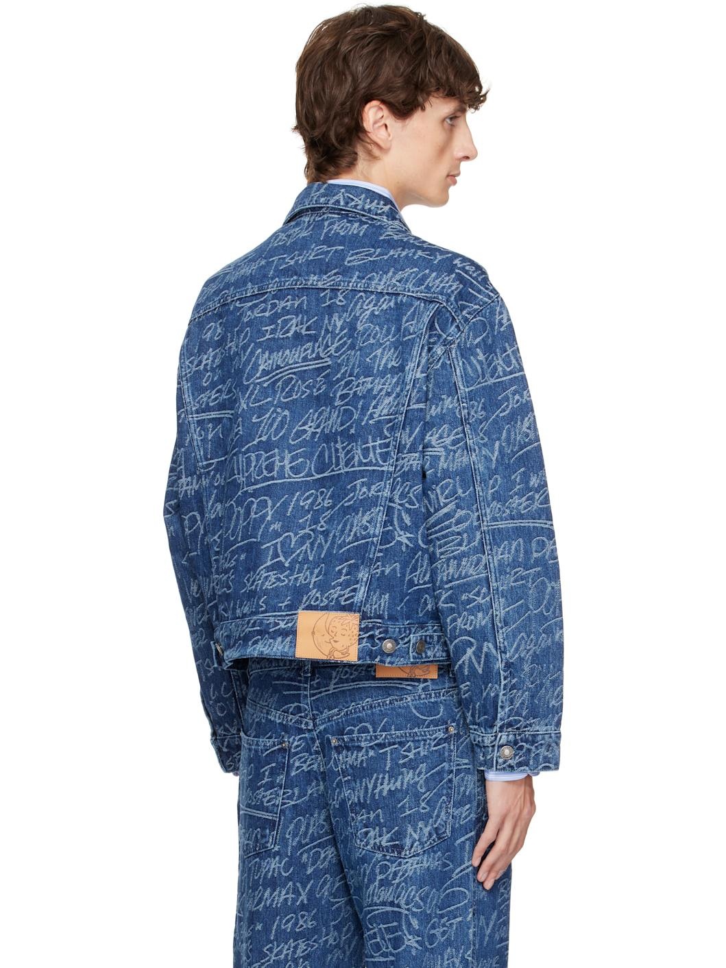 Navy KS Graffiti Denim Jacket - 3