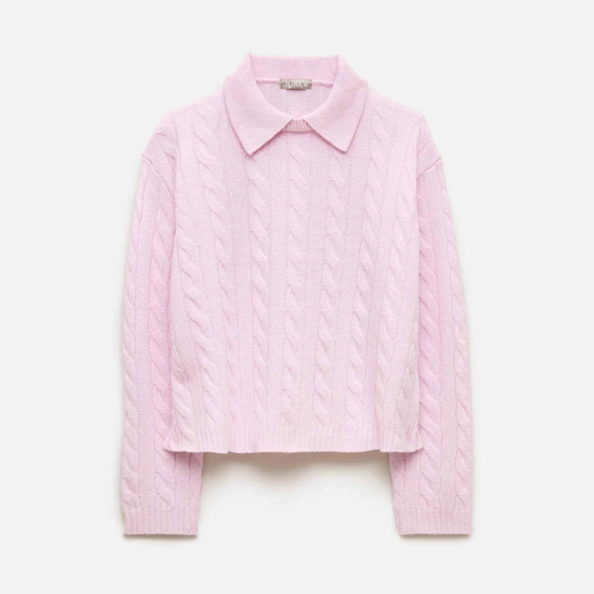 Cable-knit sweater-polo in vintage wool - 1