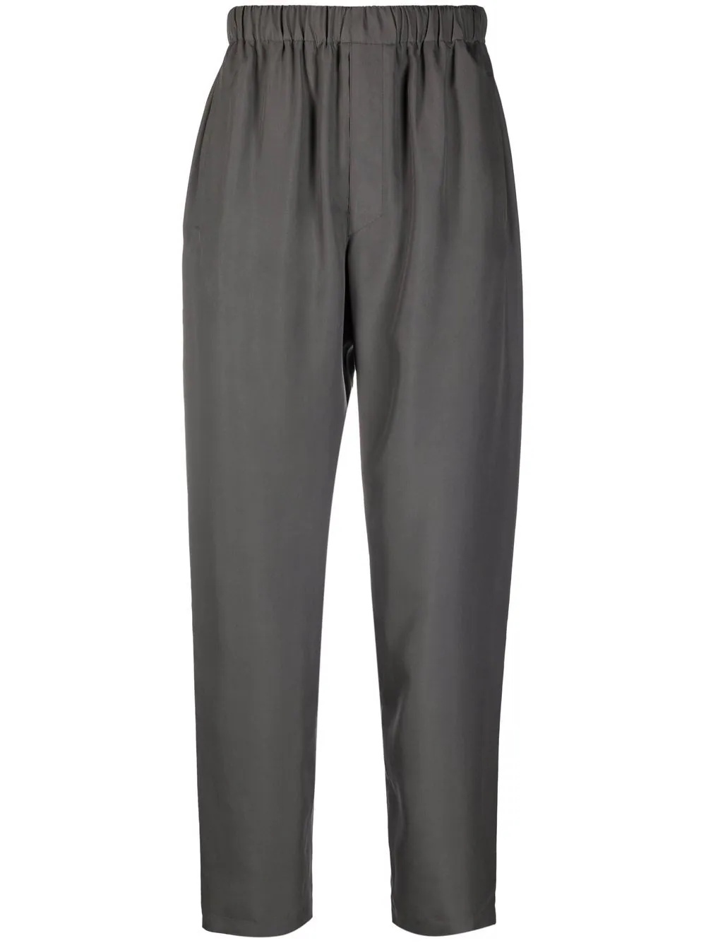 elasticated-waist silk trousers - 1