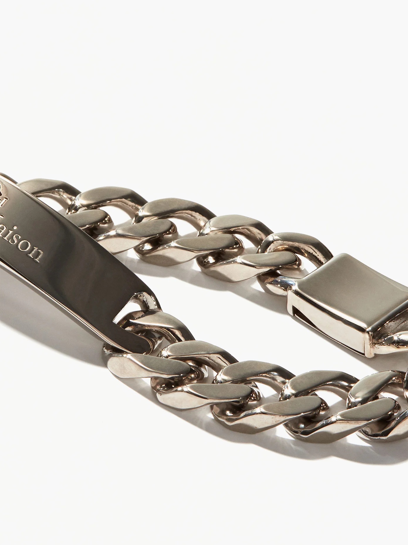 Logo-engraved curb-chain sterling-silver bracelet - 3