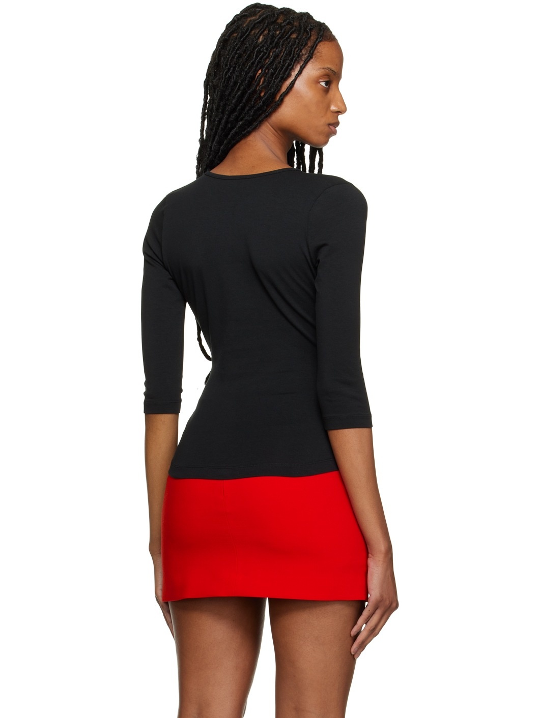 Black Cutout Long Sleeve T-Shirt - 3