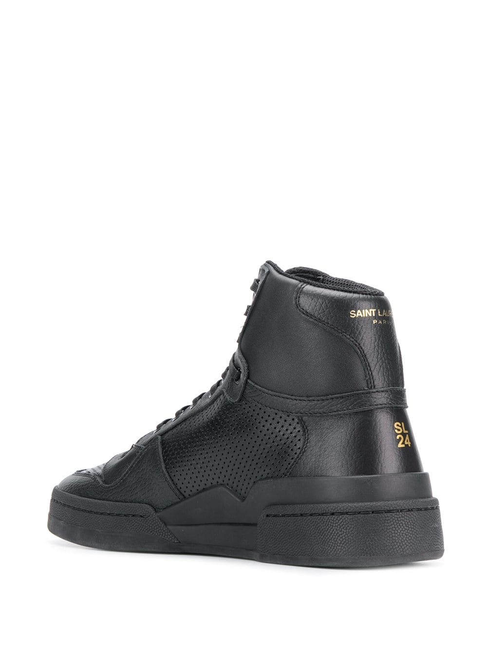 perforated high-top sneakers - 3