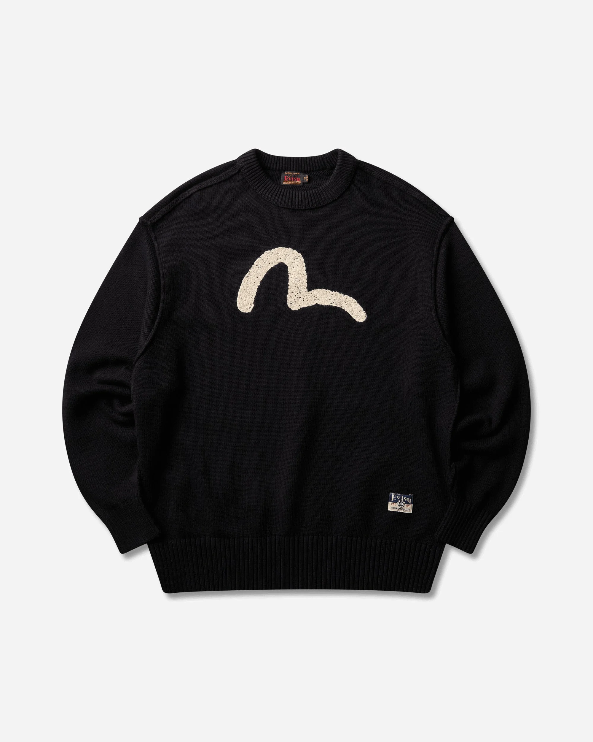 Men's Logo Embroidery Knit Pullover Black - 1