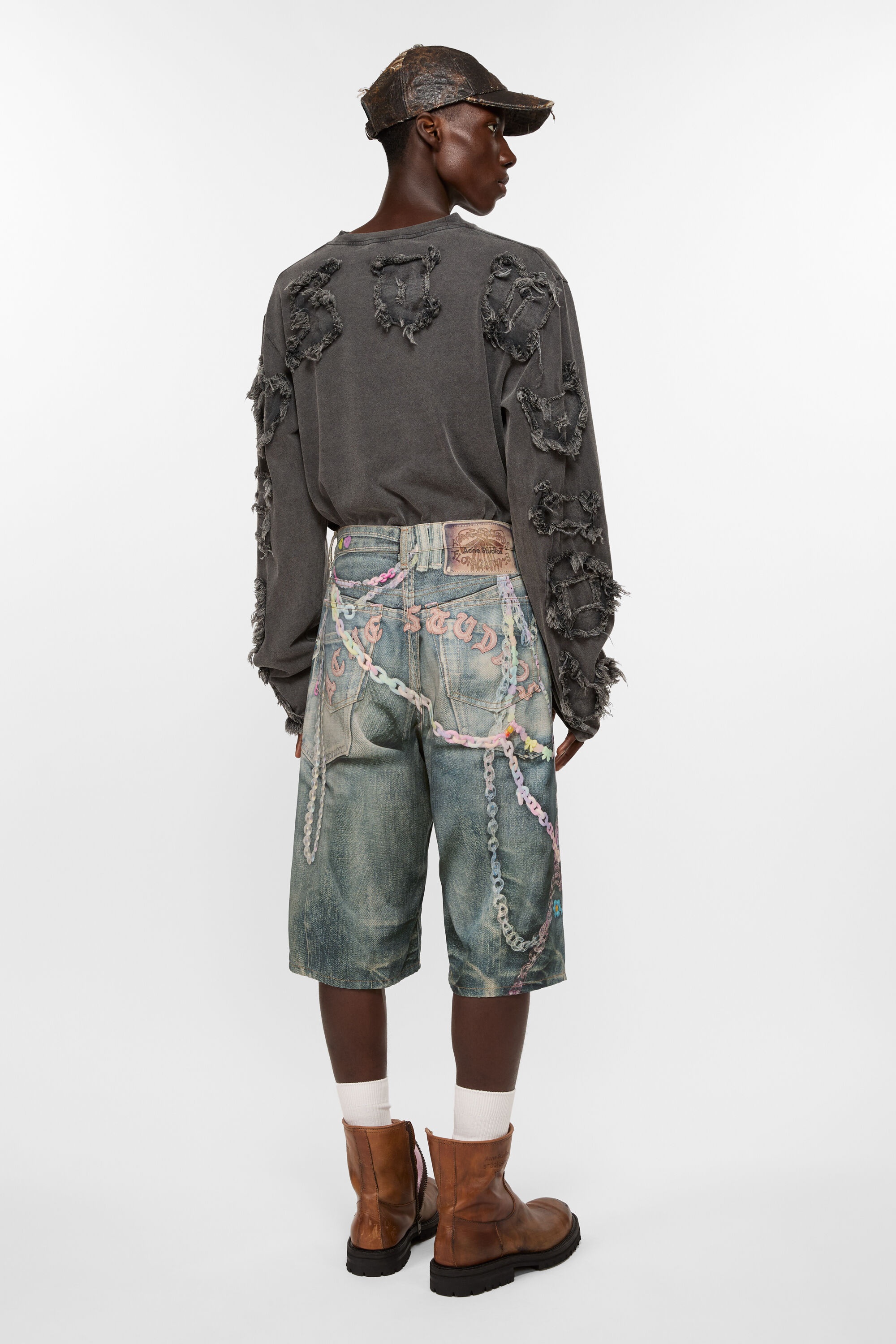 パンツ Acnestudios LOOSE FIT SHORTS Mid blue 42 Acne Studios - Loose fit denim shorts - Mid Blue