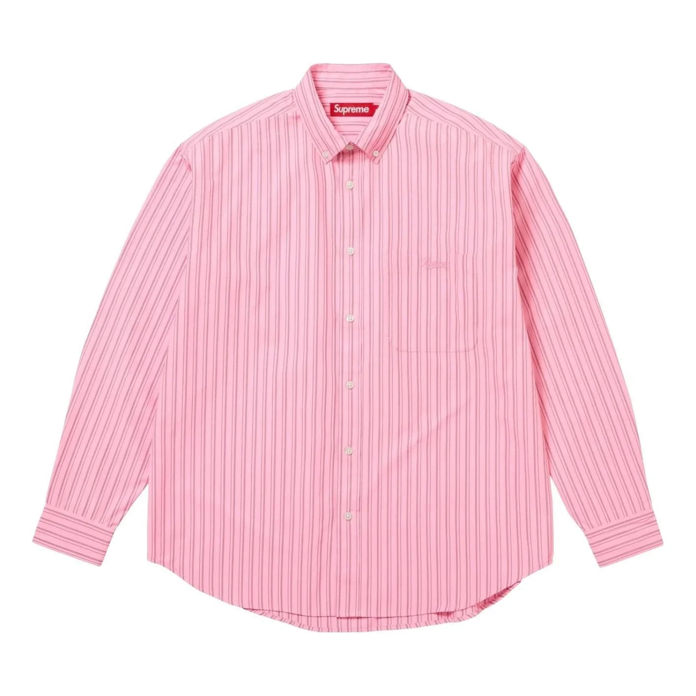 Supreme FW25 Pinstripe Shirt 'Pink' SUP-FW25-142-PNK - 1