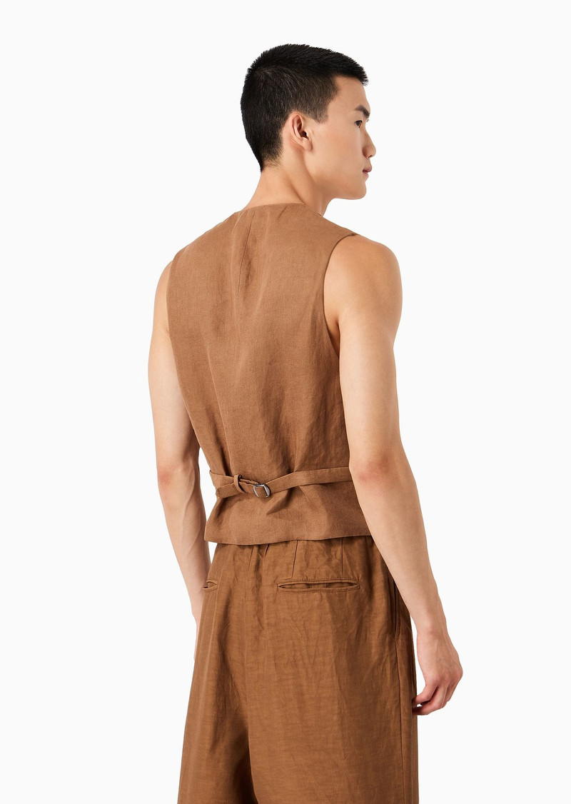Double-breasted linen gilet 3