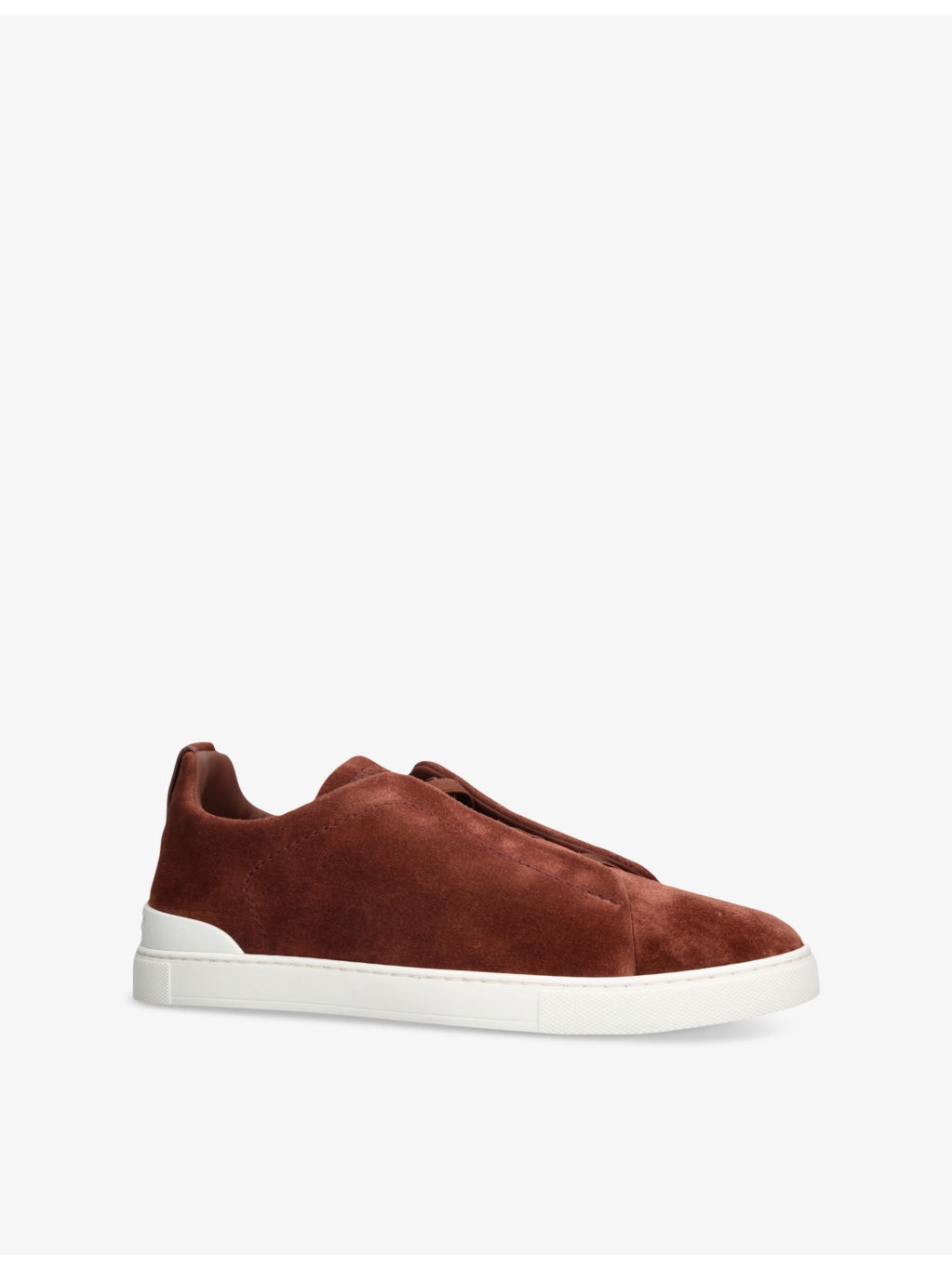 Triple-Stitch Suede Low-Top Trainers - 3