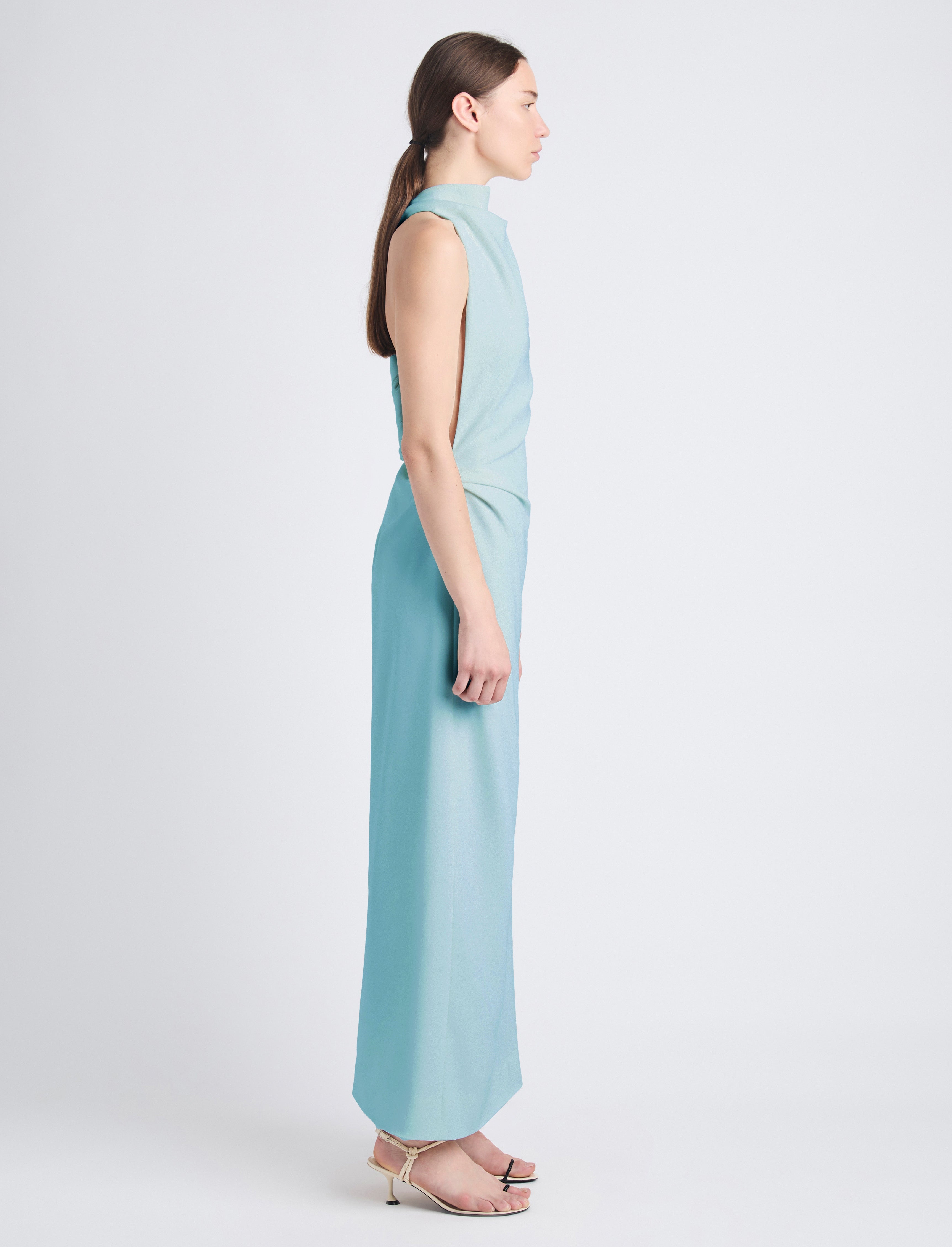 Selena Twist Back Dress in Matte Viscose Crepe - 3