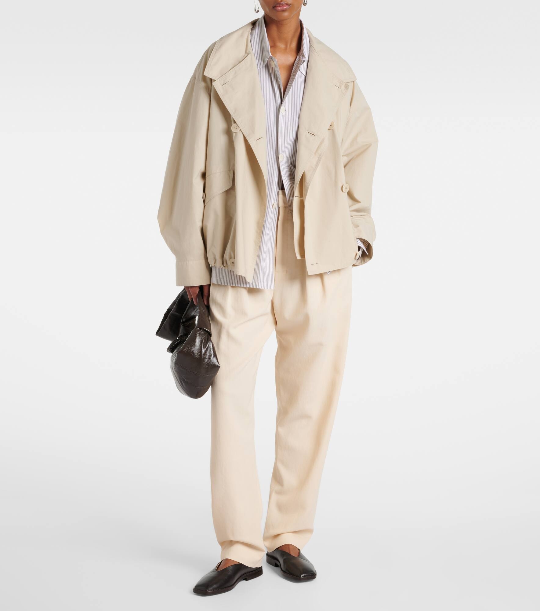 Wool-blend gabardine tapered pants - 2