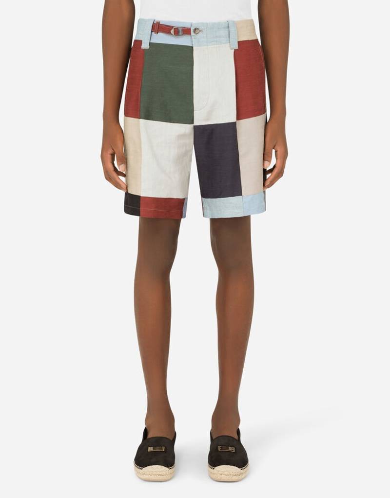 Dolce & Gabbana Cotton and linen patchwork shorts outlook