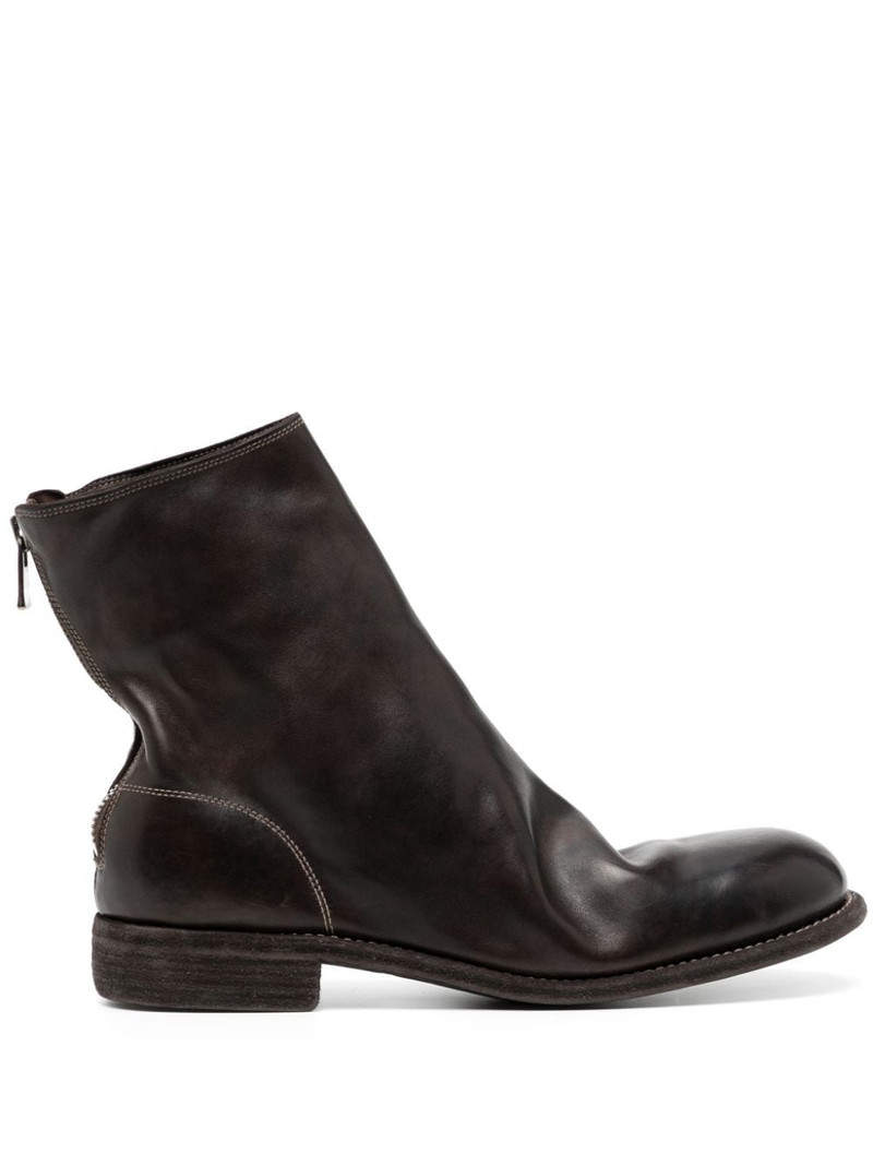zip-fastened leather boots 1
