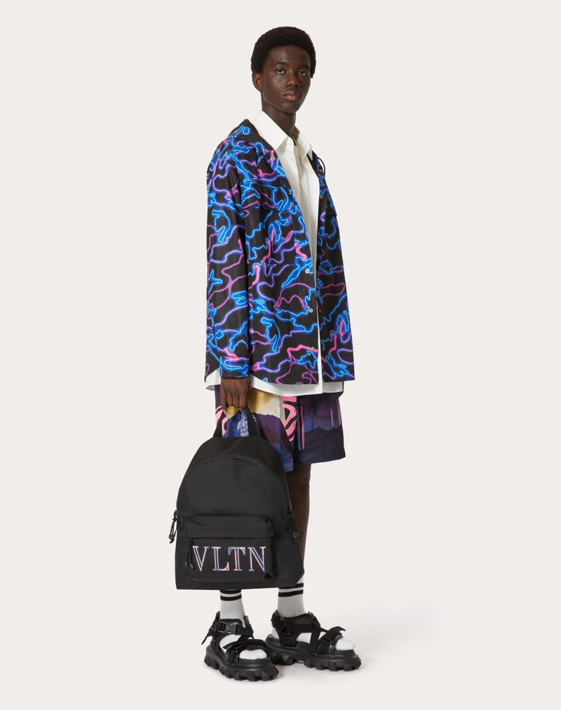 Valentino HOODED SHIRT JACKET WITH NEON CAMOU PRINT outlook