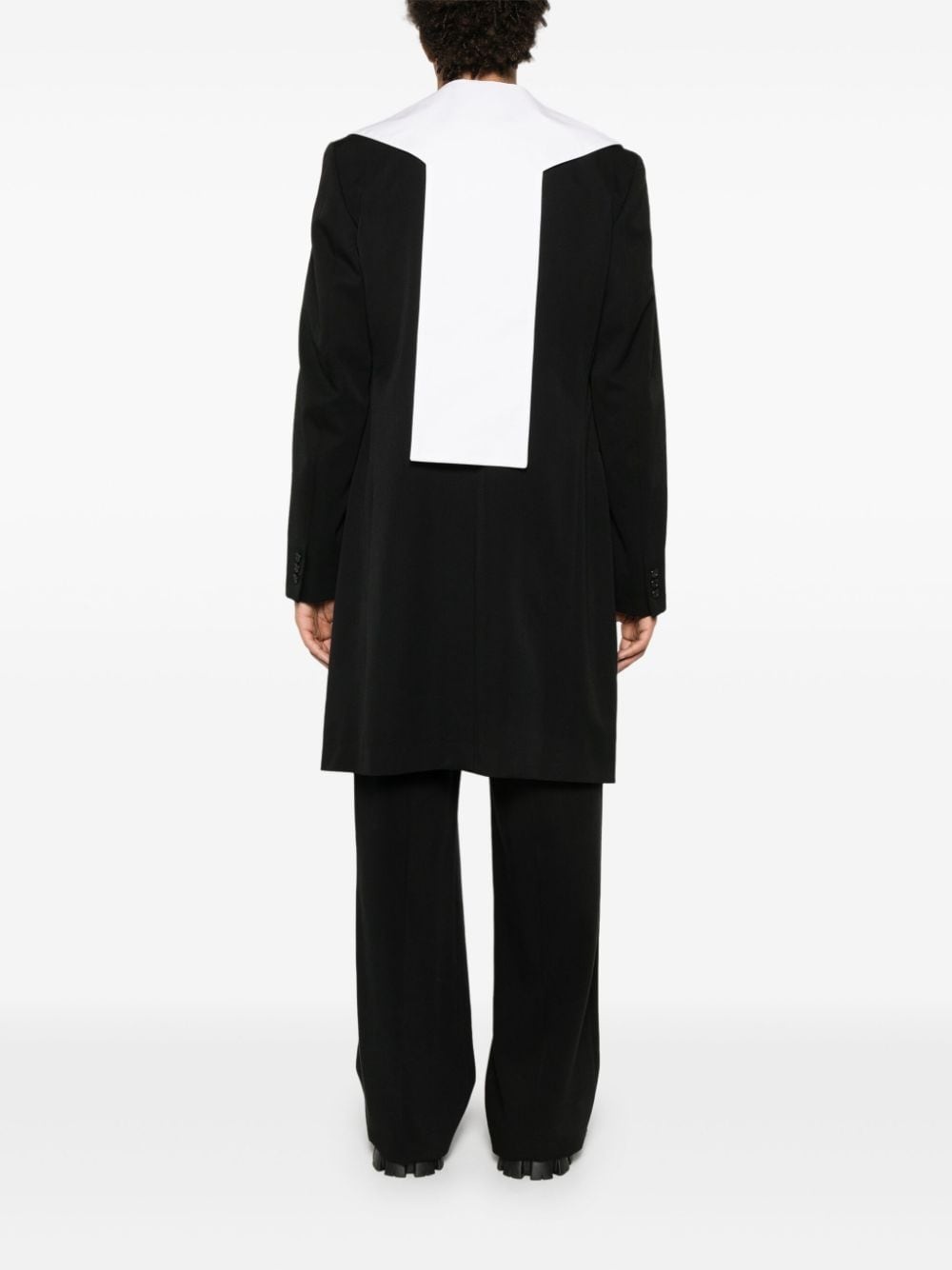 detachable-panel wool coat - 4