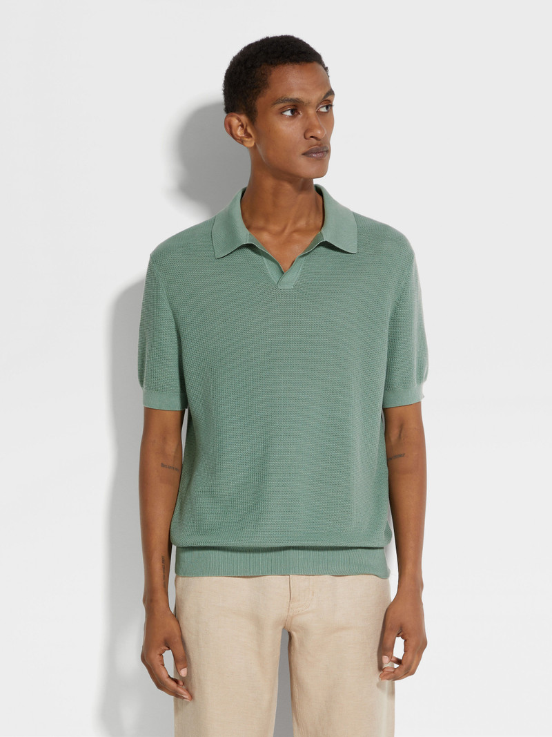 SAGE GREEN PREMIUM COTTON POLO SHIRT 4