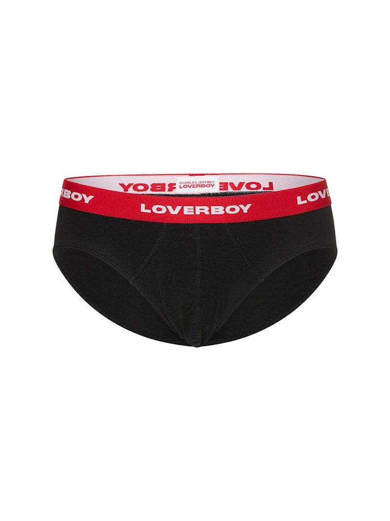 Pack of 2 logo cotton stretch briefs - 6