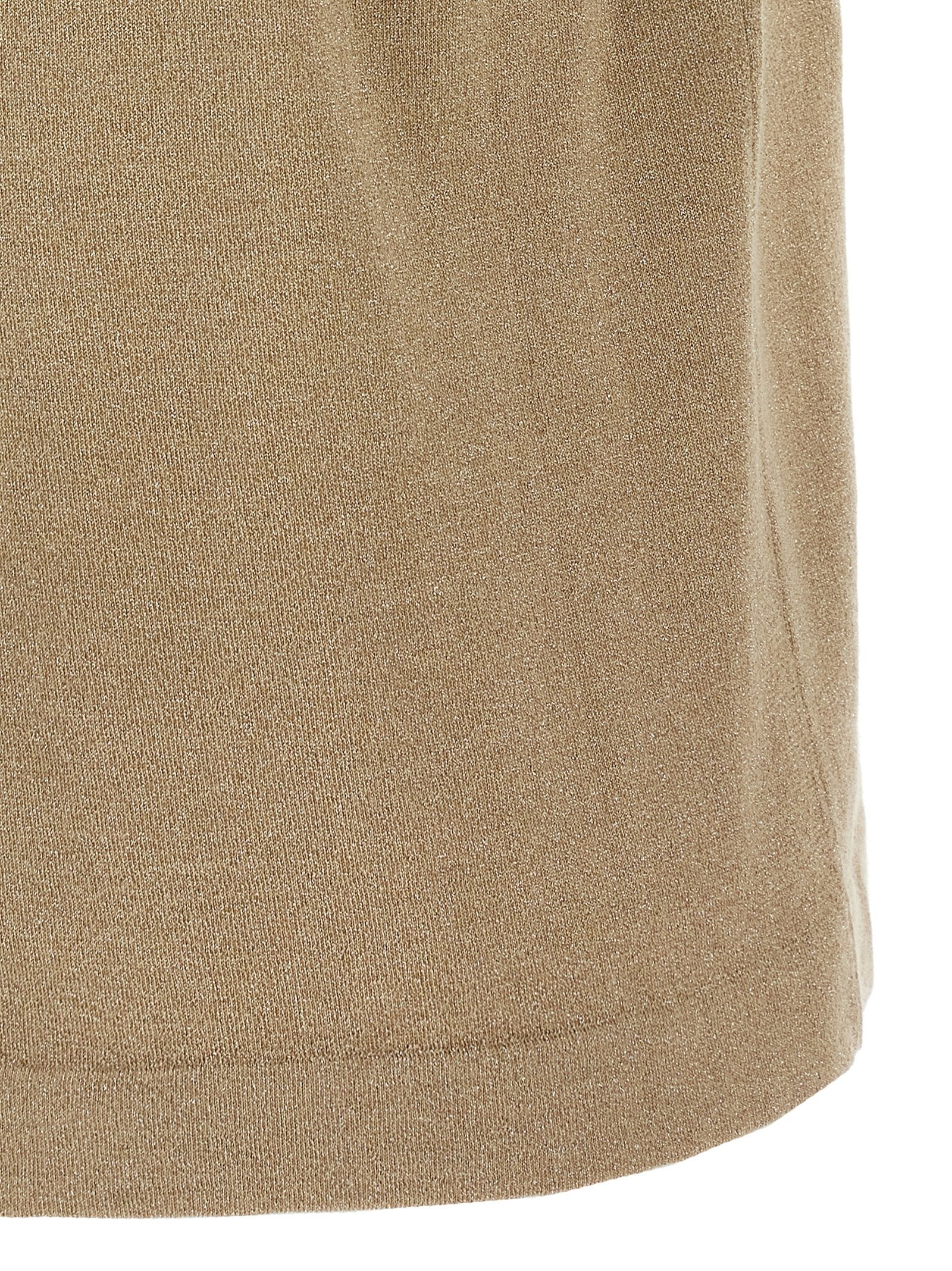 Lamé Cashmere T-Shirt Beige - 4