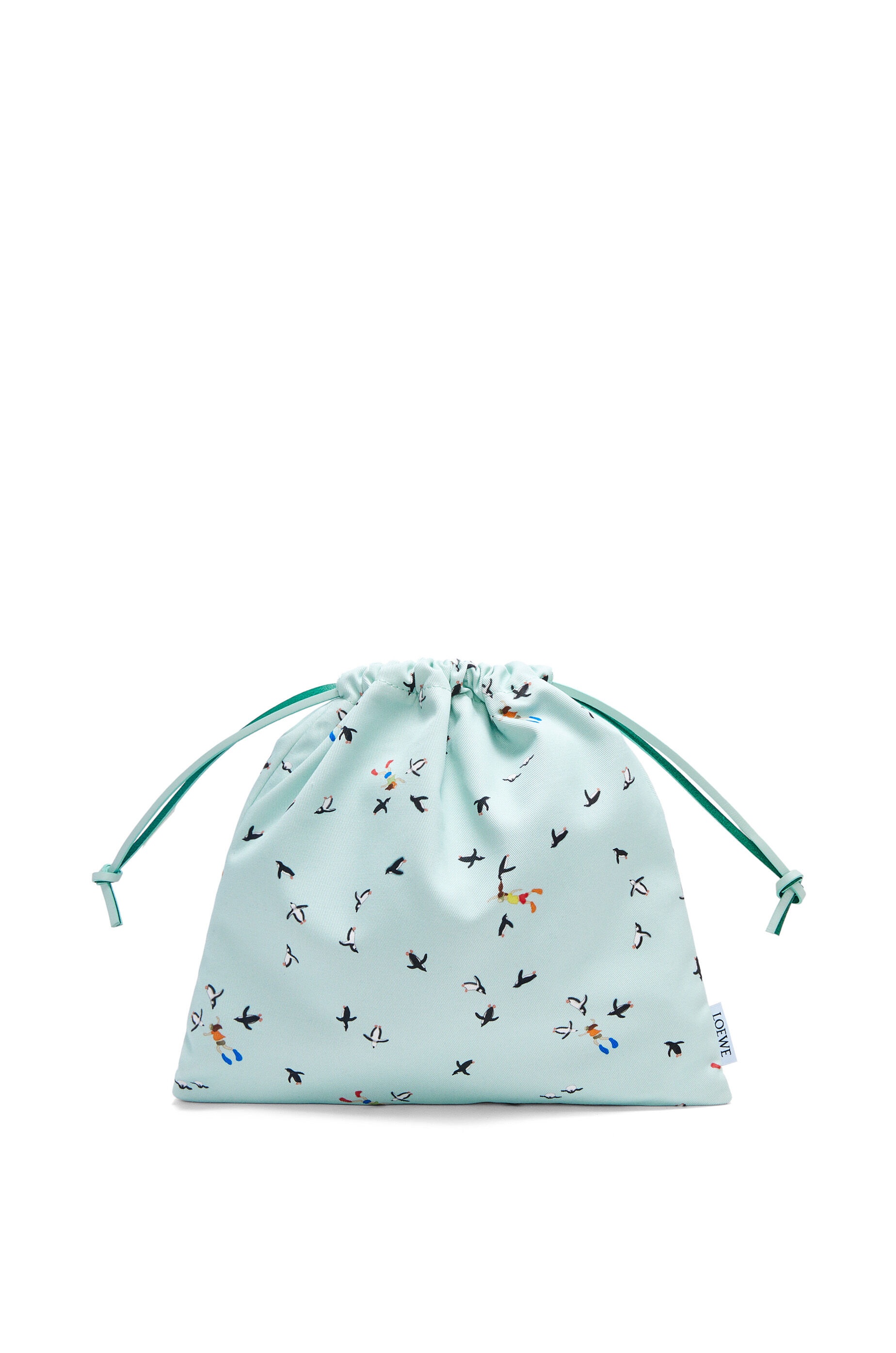 Penguin small drawstring pouch in canvas - 1