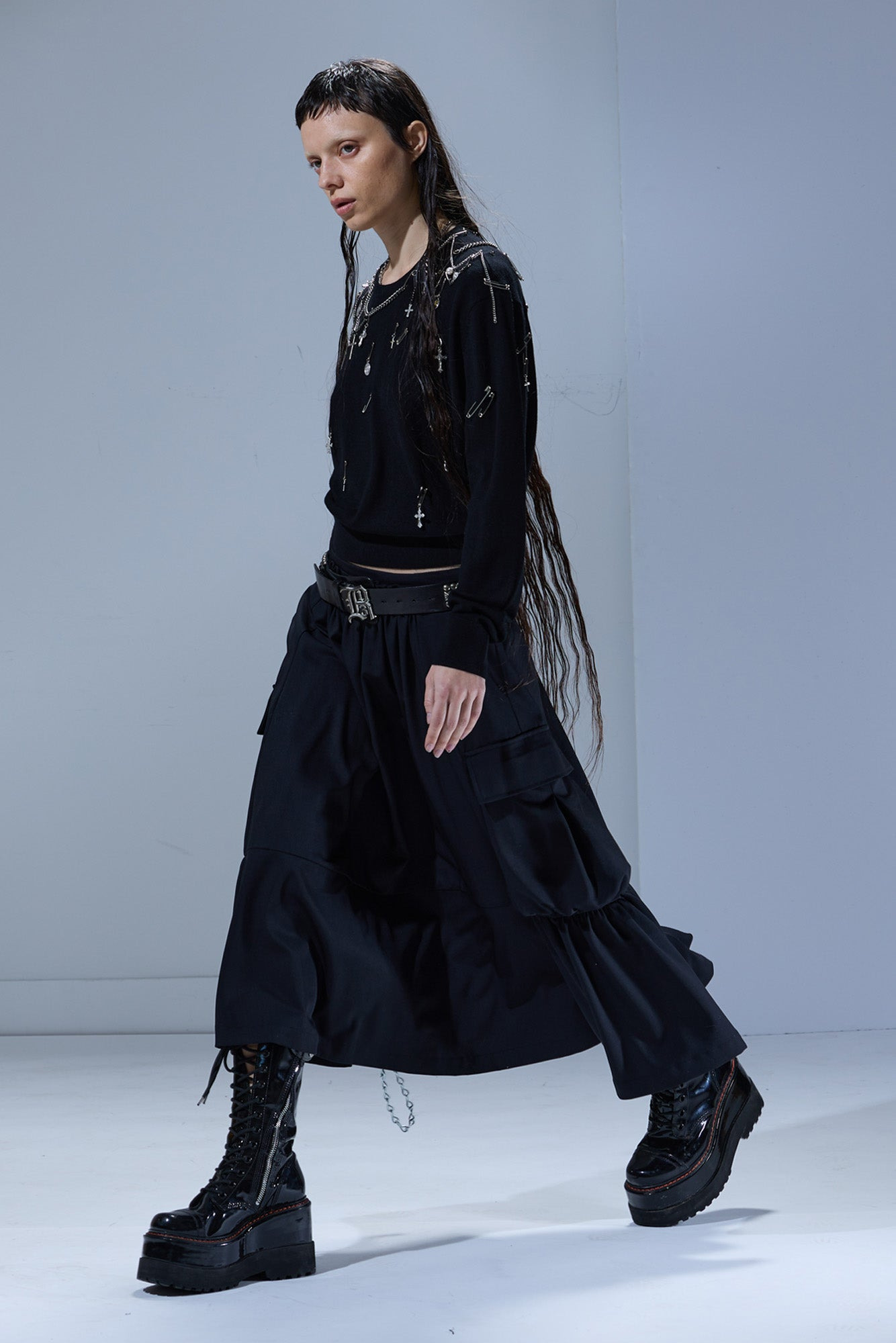 GATHERED CARGO SKIRT - 1