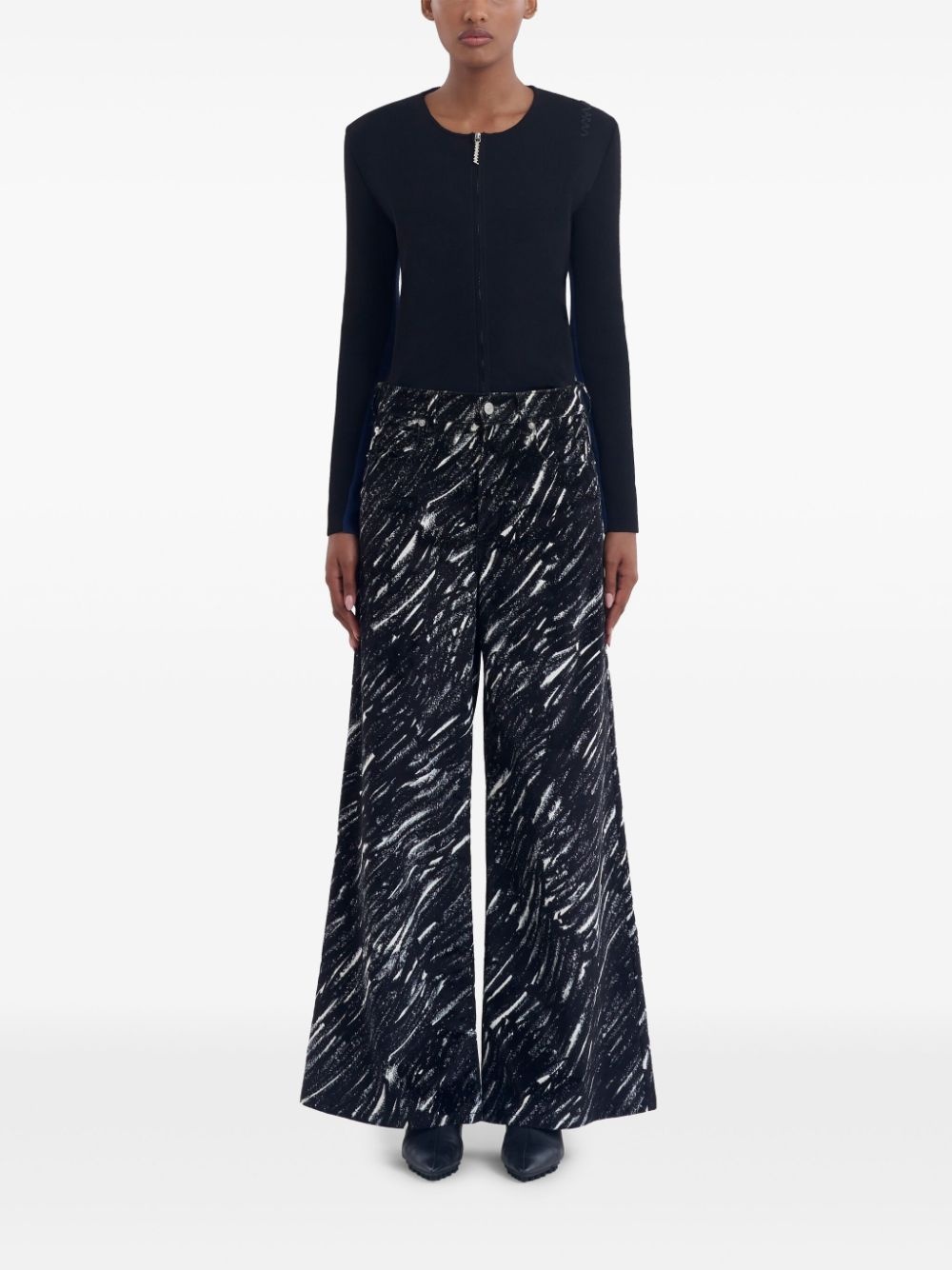 graphic-print wide-leg trousers - 3