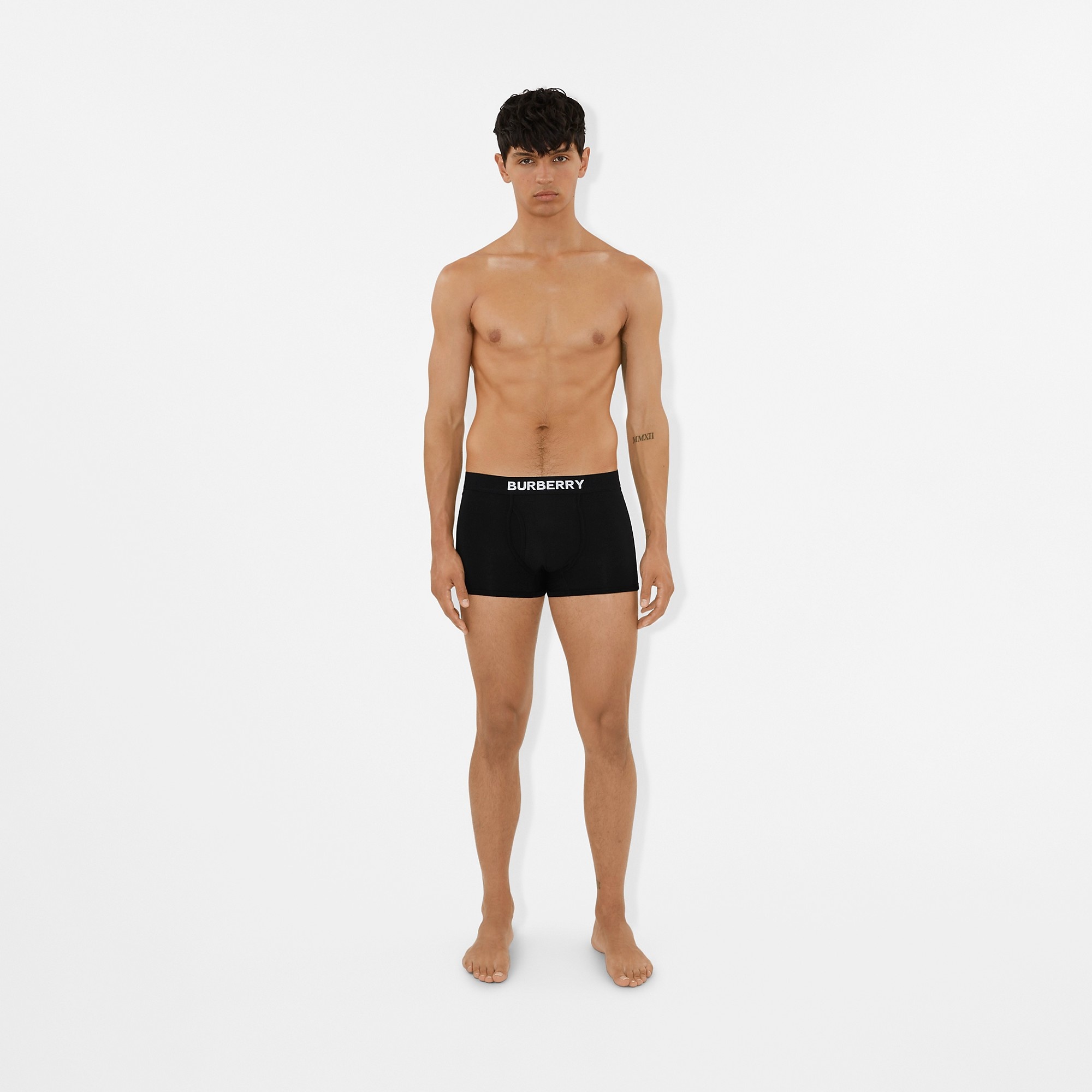 Logo Detail Stretch Cotton Boxer Shorts - 2
