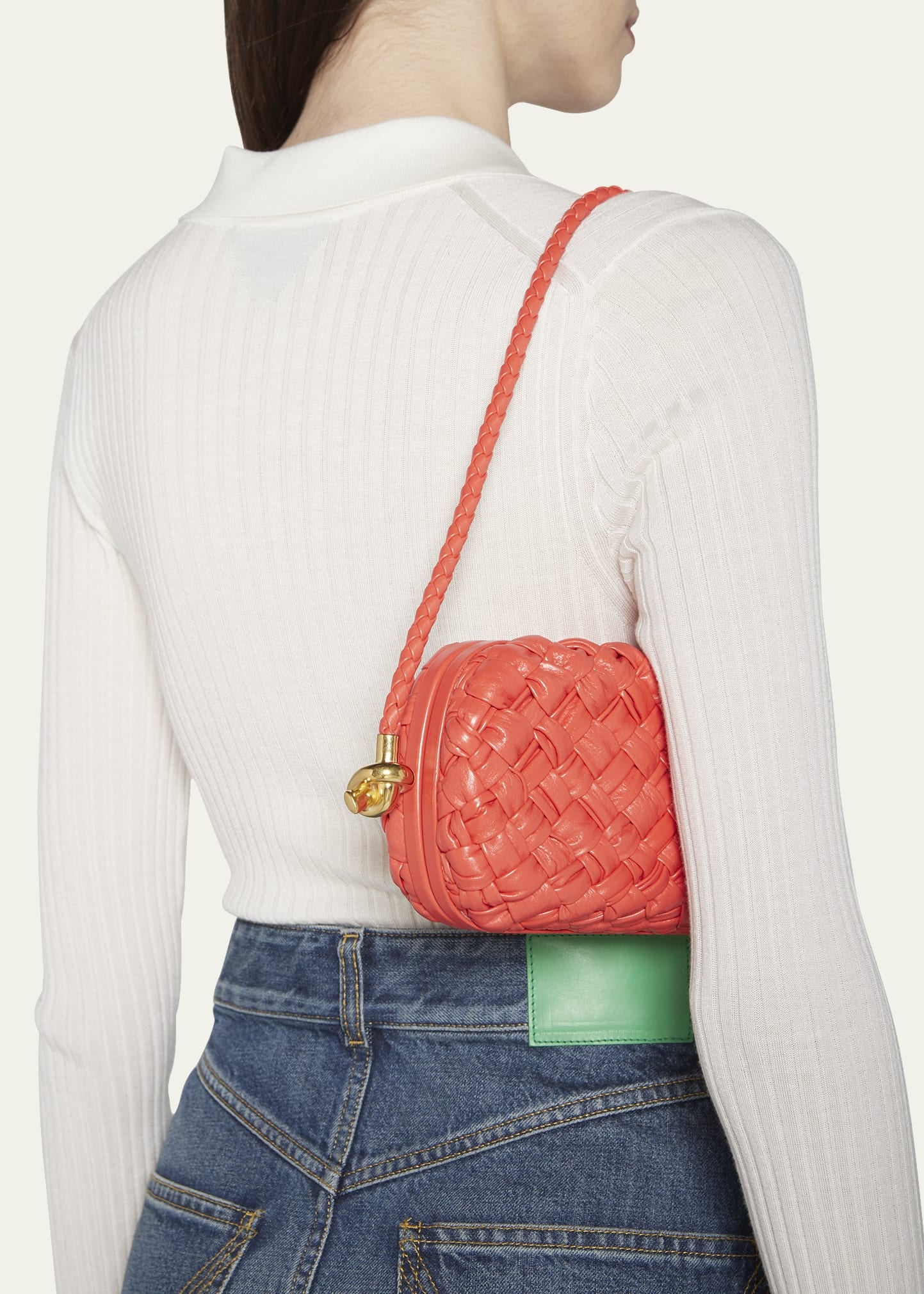 Knot Intrecciato Leather Shoulder Bag - 2