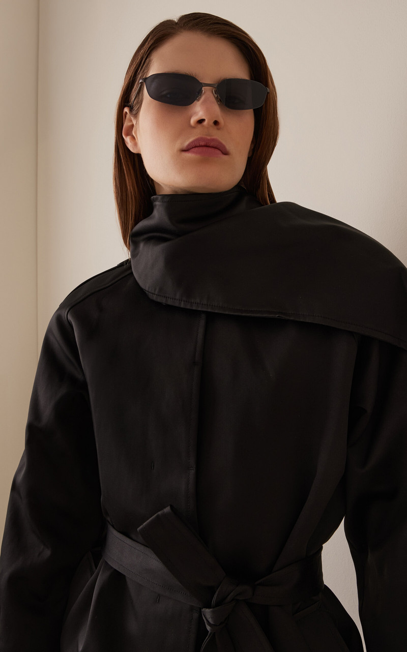 BALENCIAGA Invisible 2.0 Square-Frame Metal Sunglasses blue outlook