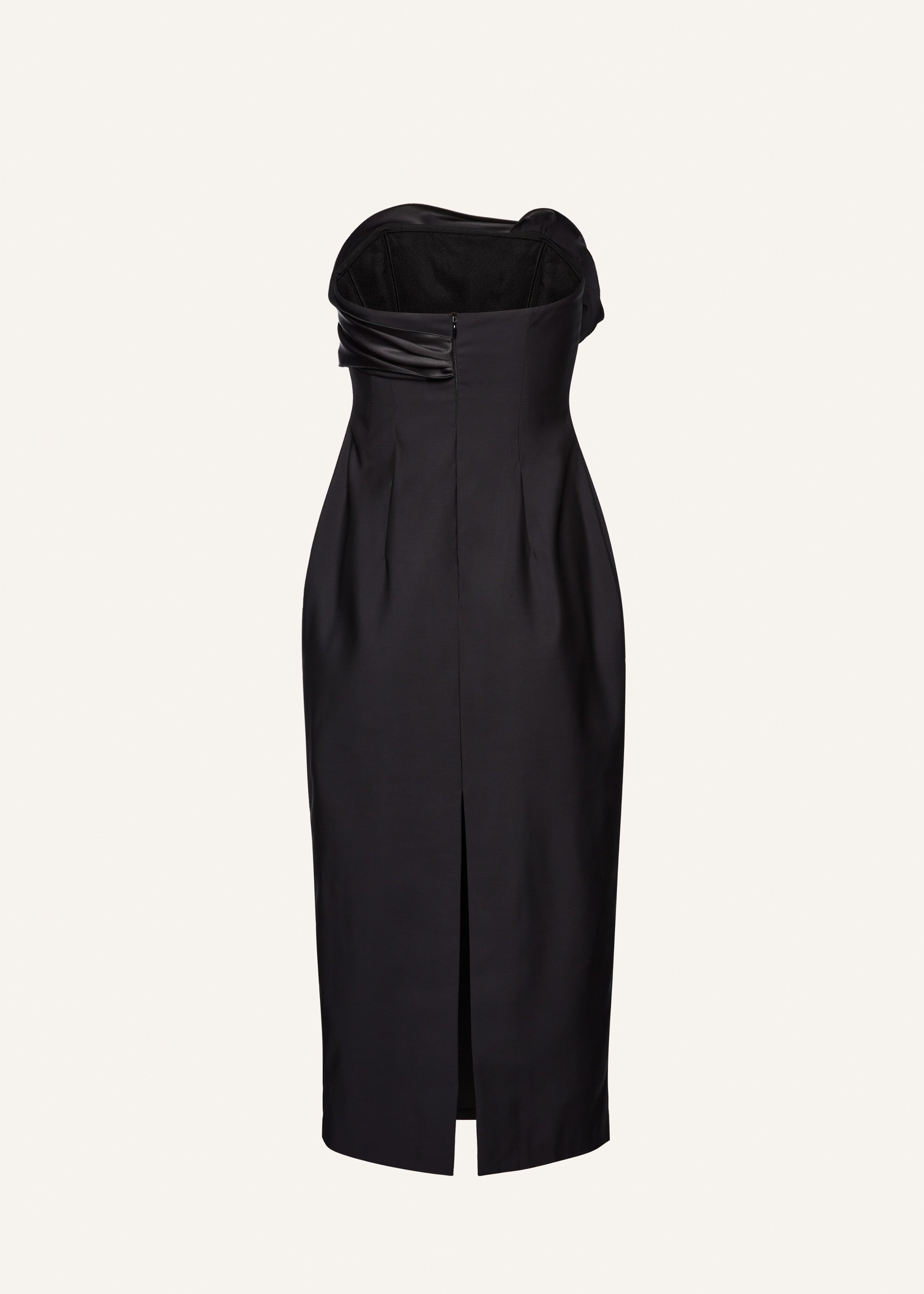 Strapless ruched dress in black - 2