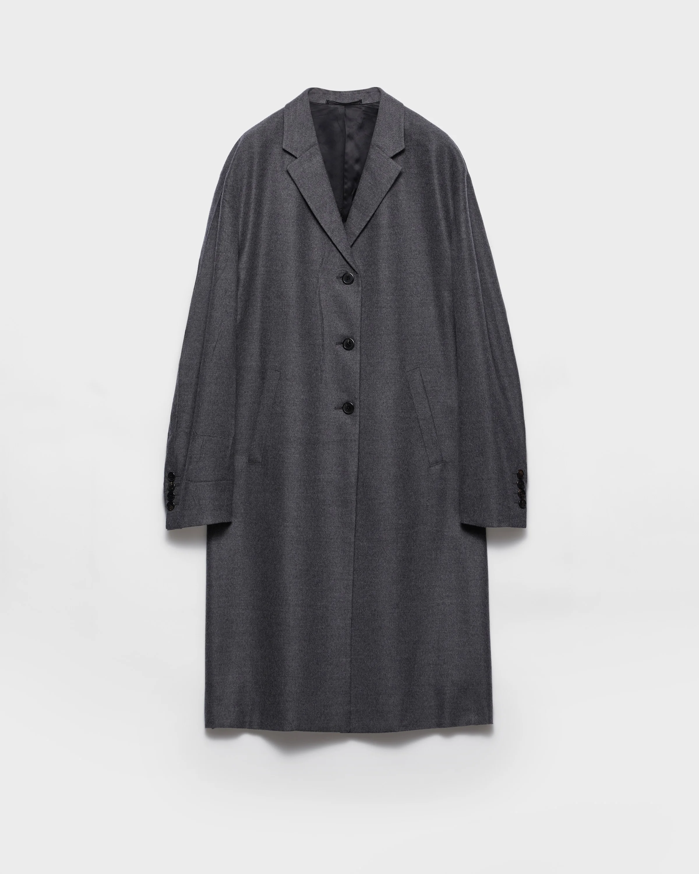 Single-breasted cashmere and wool coat - 1