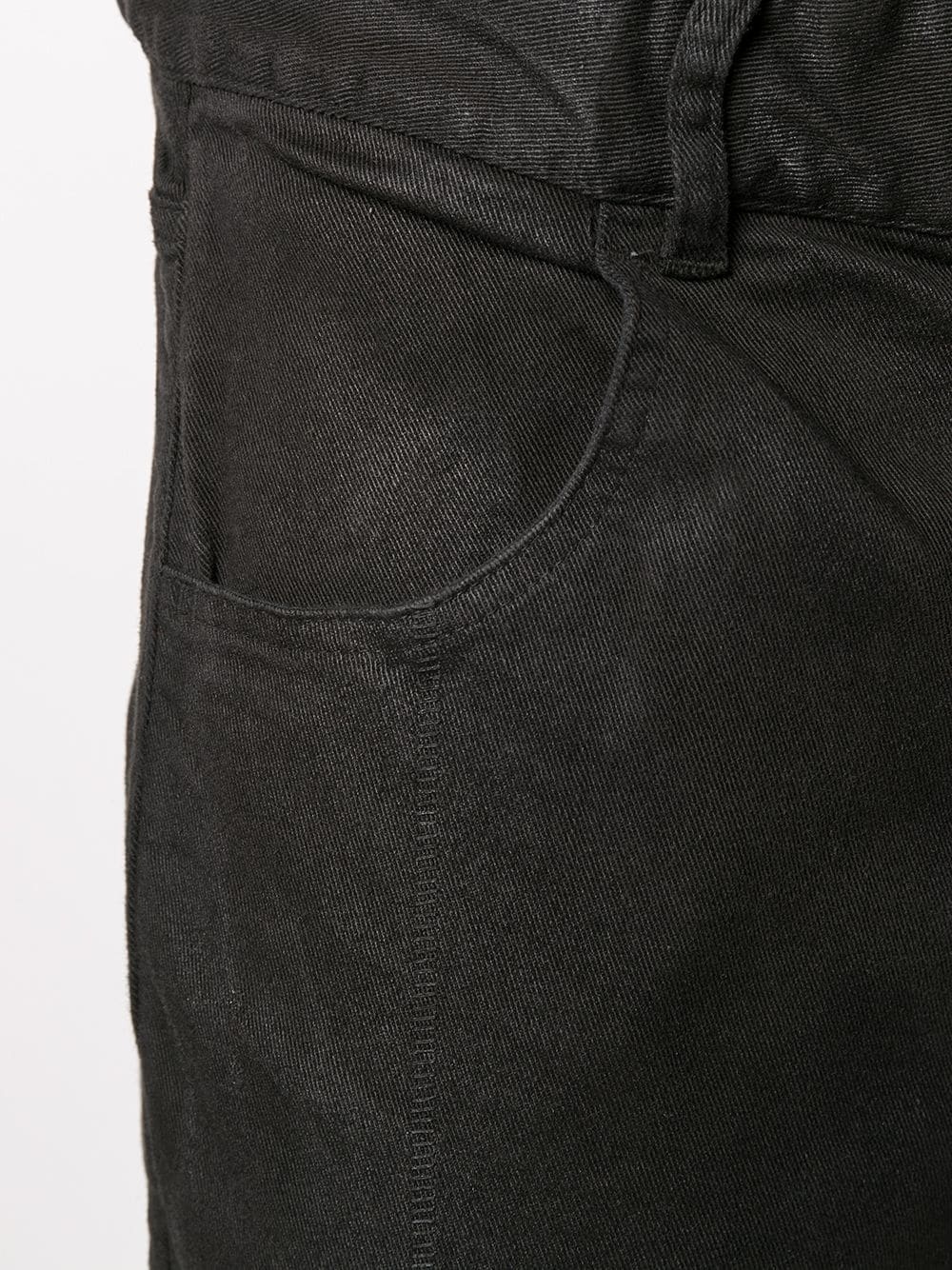 coated finish drop-crotch jeans - 5