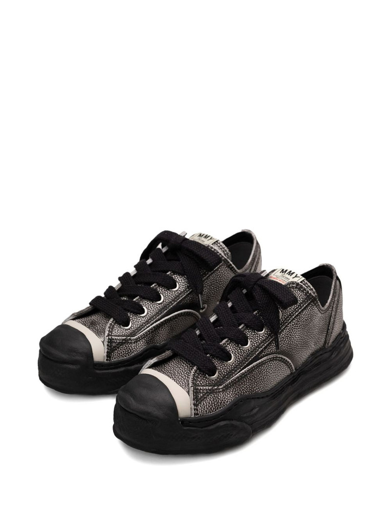 Maison MIHARAYASUHIRO brushed leather low-top trainers outlook