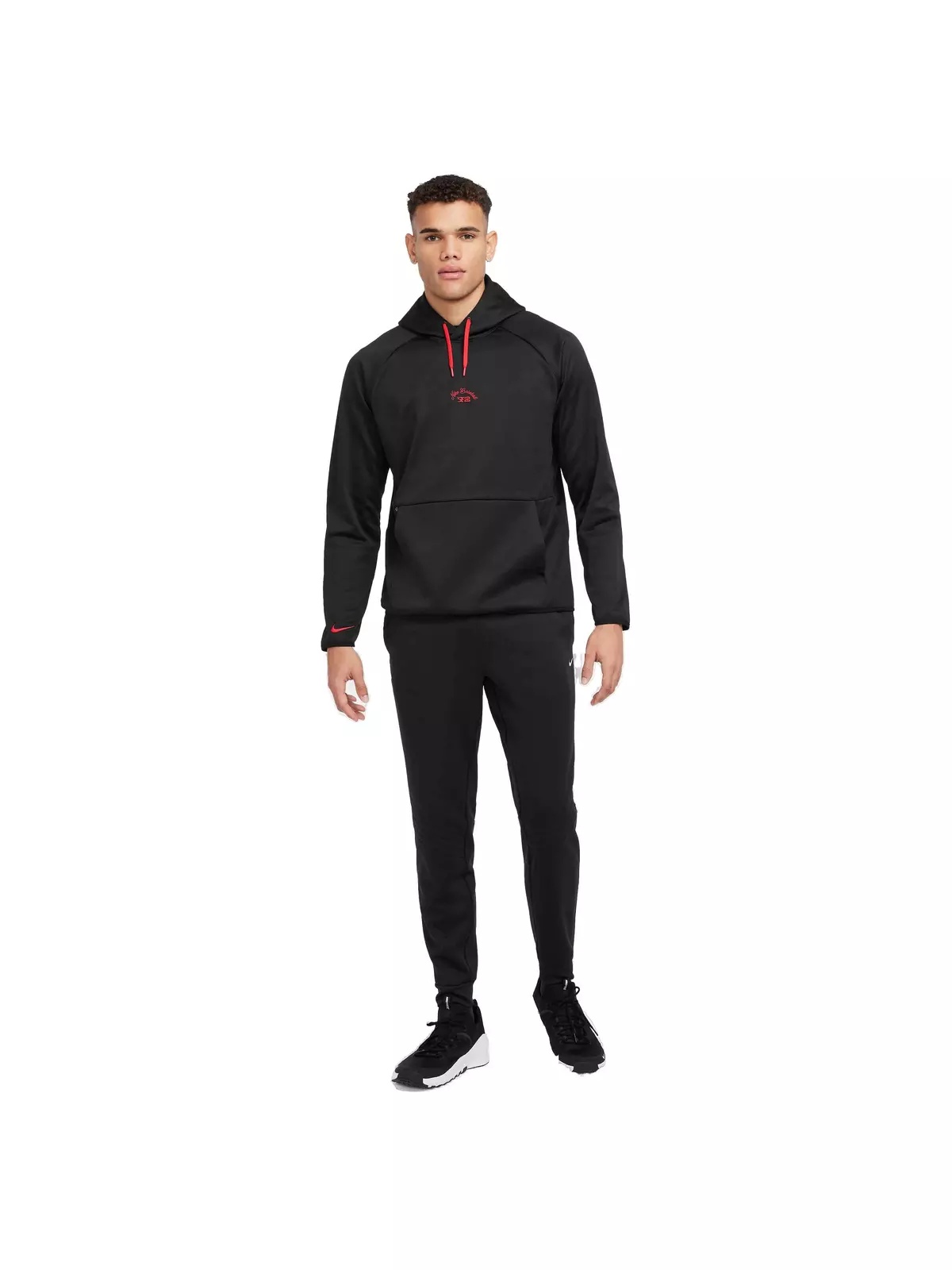 Men's Therma-FIT HD Pullover FH24 Baseball Hoodie -Black/Red - 11
