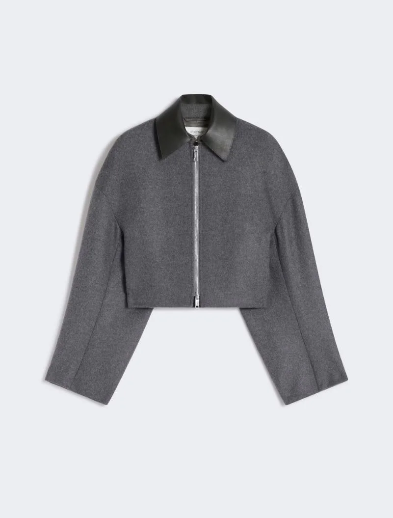 Short wool jacket - DARK GREY - 1