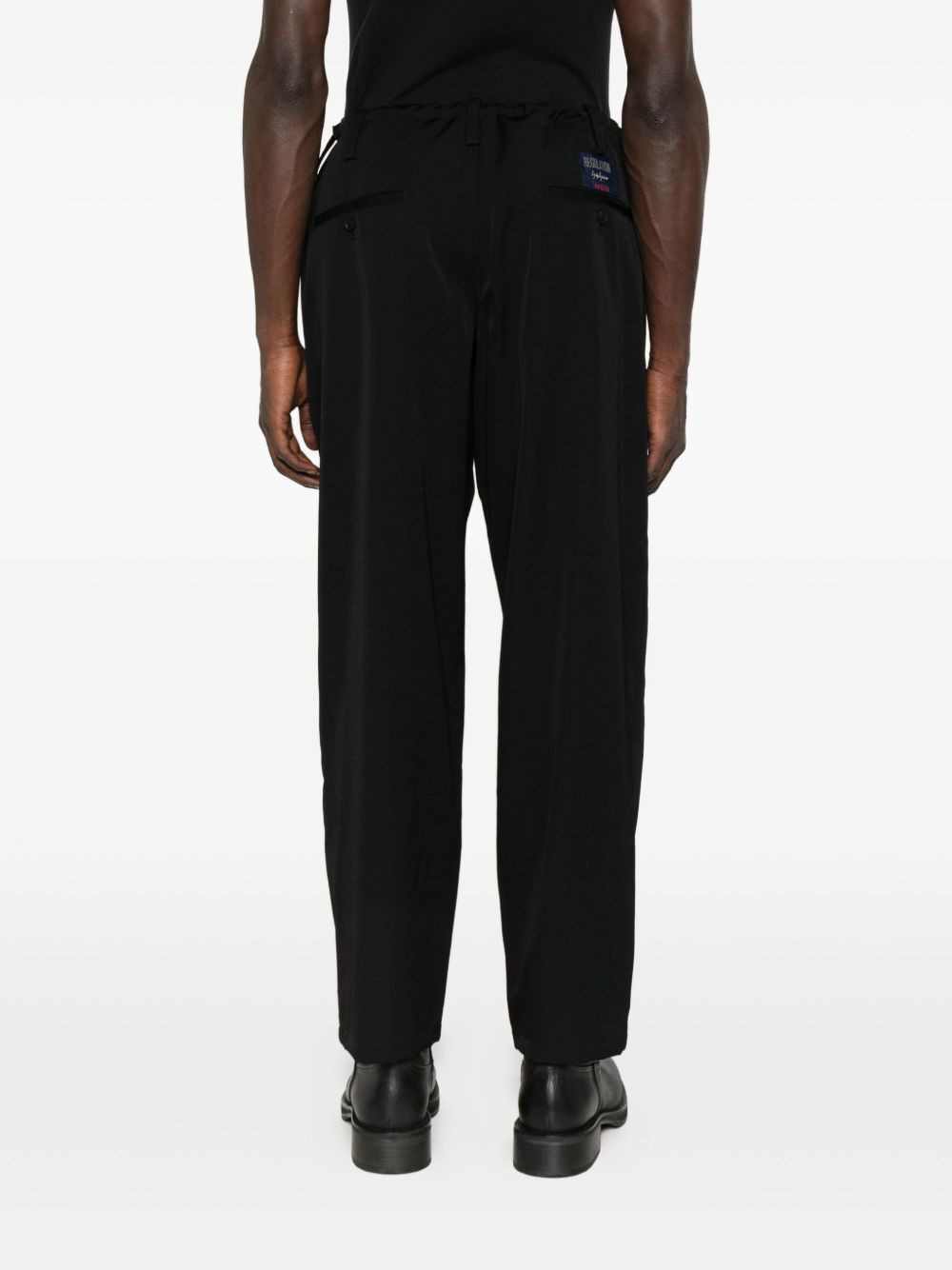 drawstring-waist wool trousers - 4