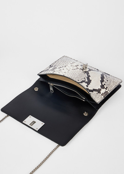 Paul Smith White Snakeskin Leather Chain Evening Bag outlook