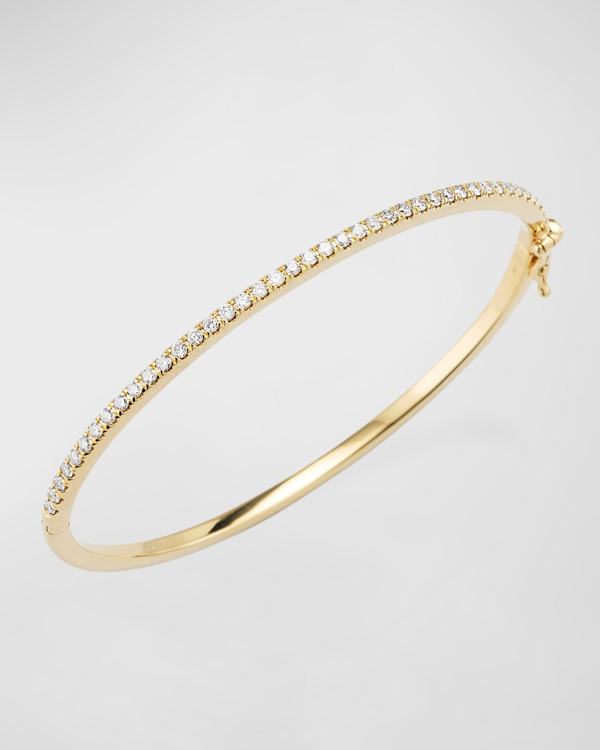 14K Yellow Gold Diamond Pave Bangle - 3
