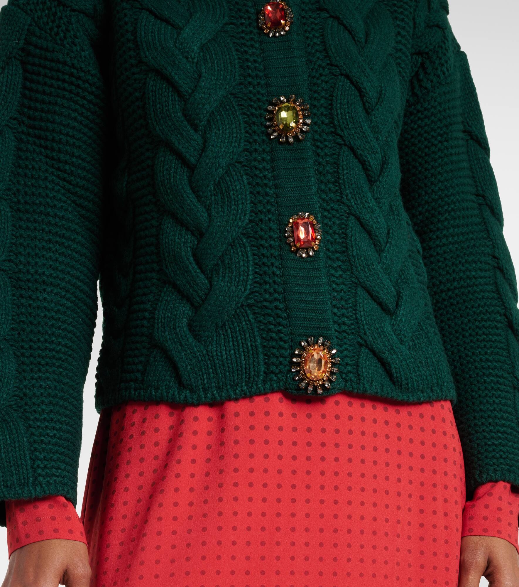 Portrait cable-knit cardigan - 6