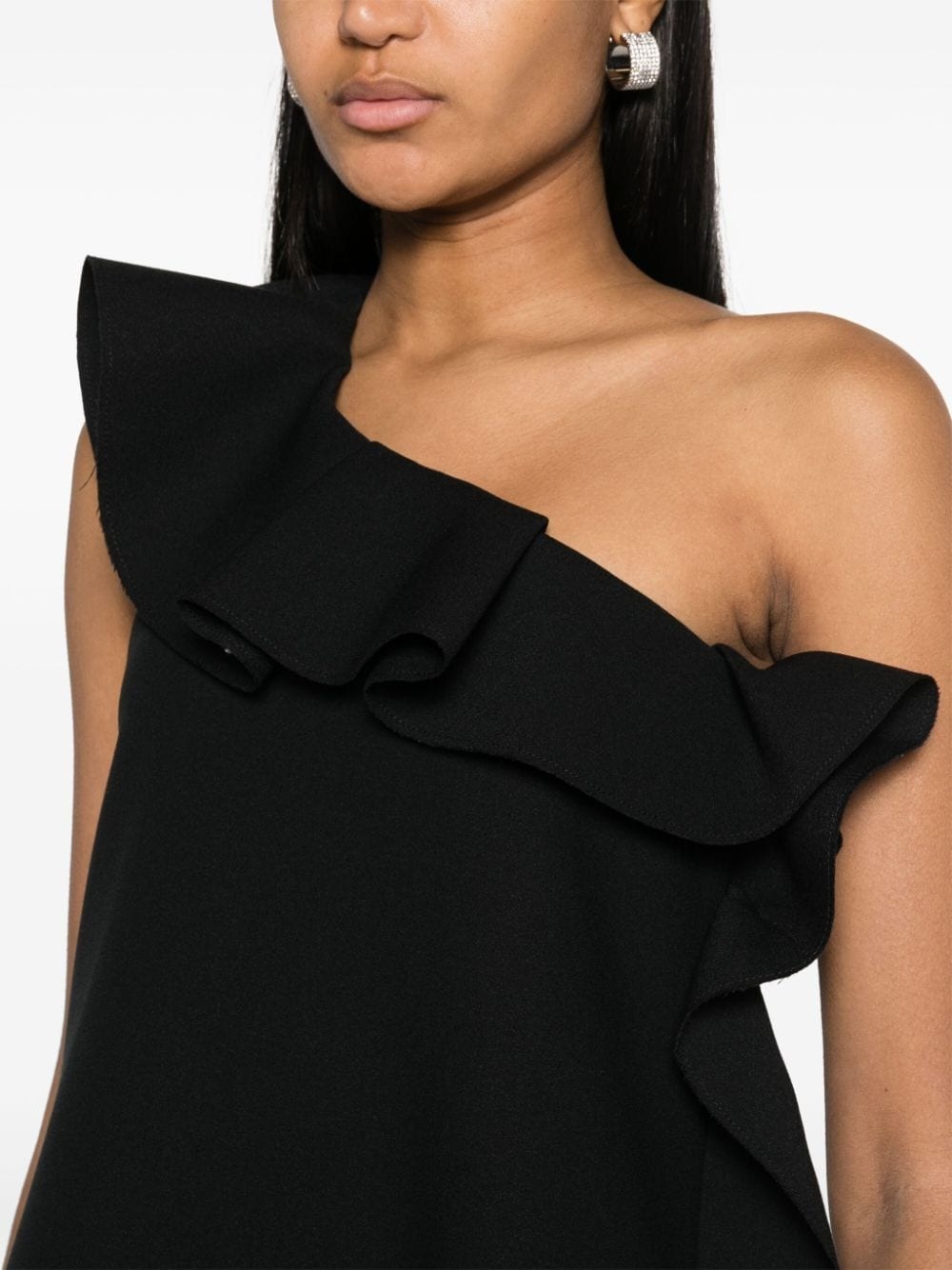 ruffle-trim asymmetric minidress - 5