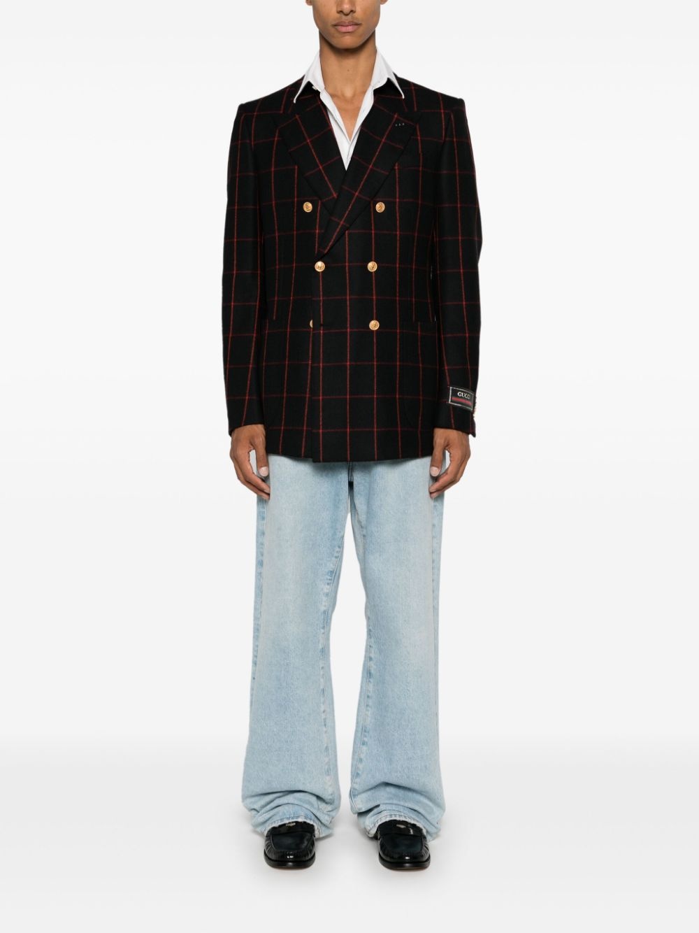 wool double-breasted blazer - 2