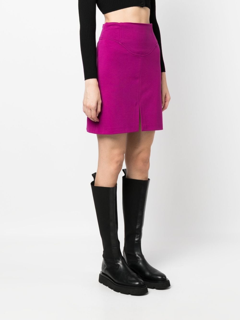panelled high-waisted skirt - 3