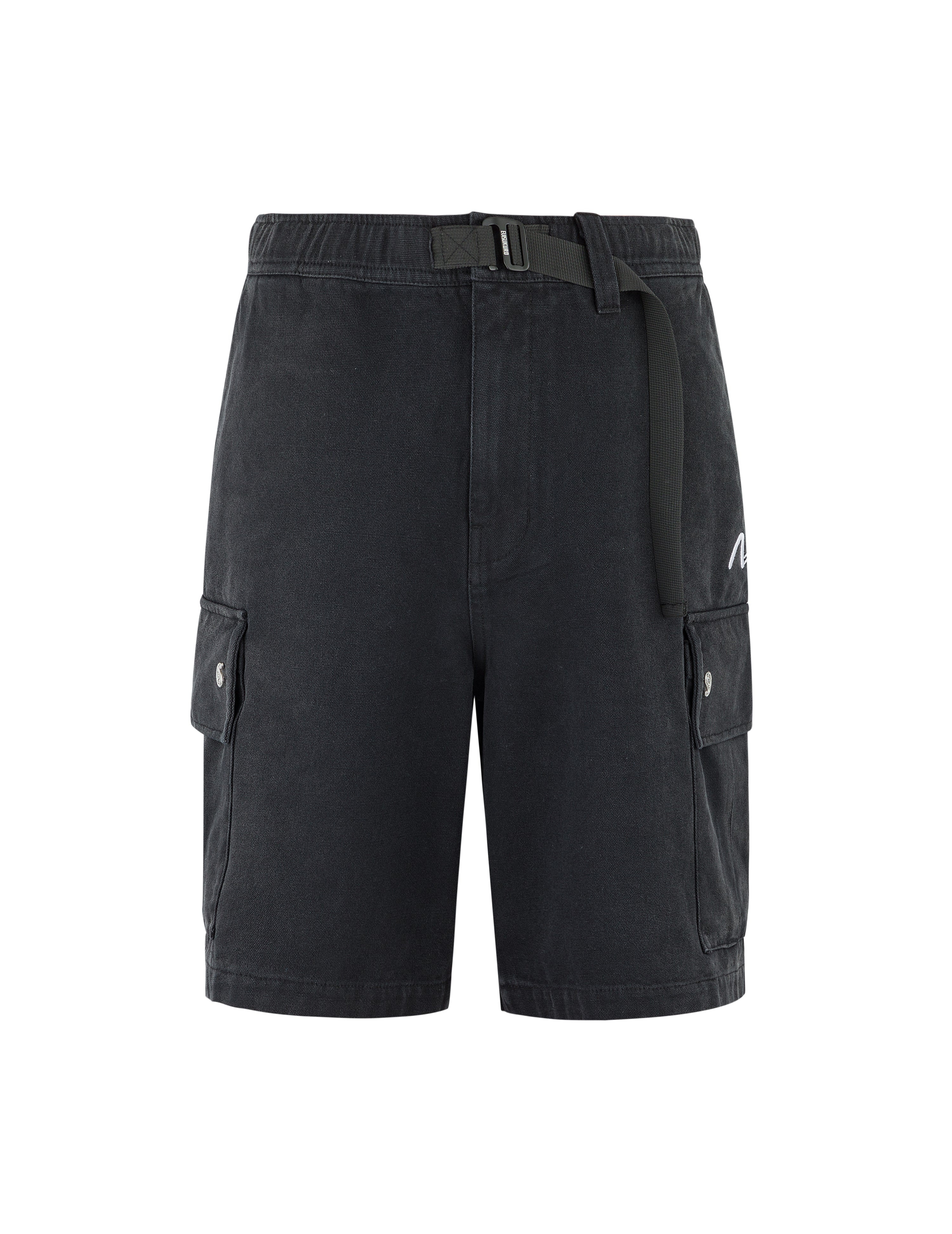 Pigment Dye Wash Seagull Embroidery Relax Fit Shorts - 17