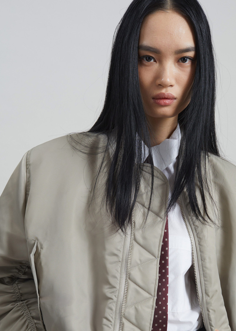 Zernez Cropped Bomber Jacket - Stone 5