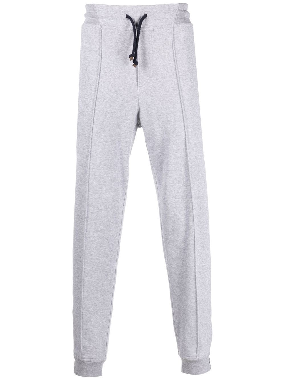 drawstring-waist cotton track pants - 1