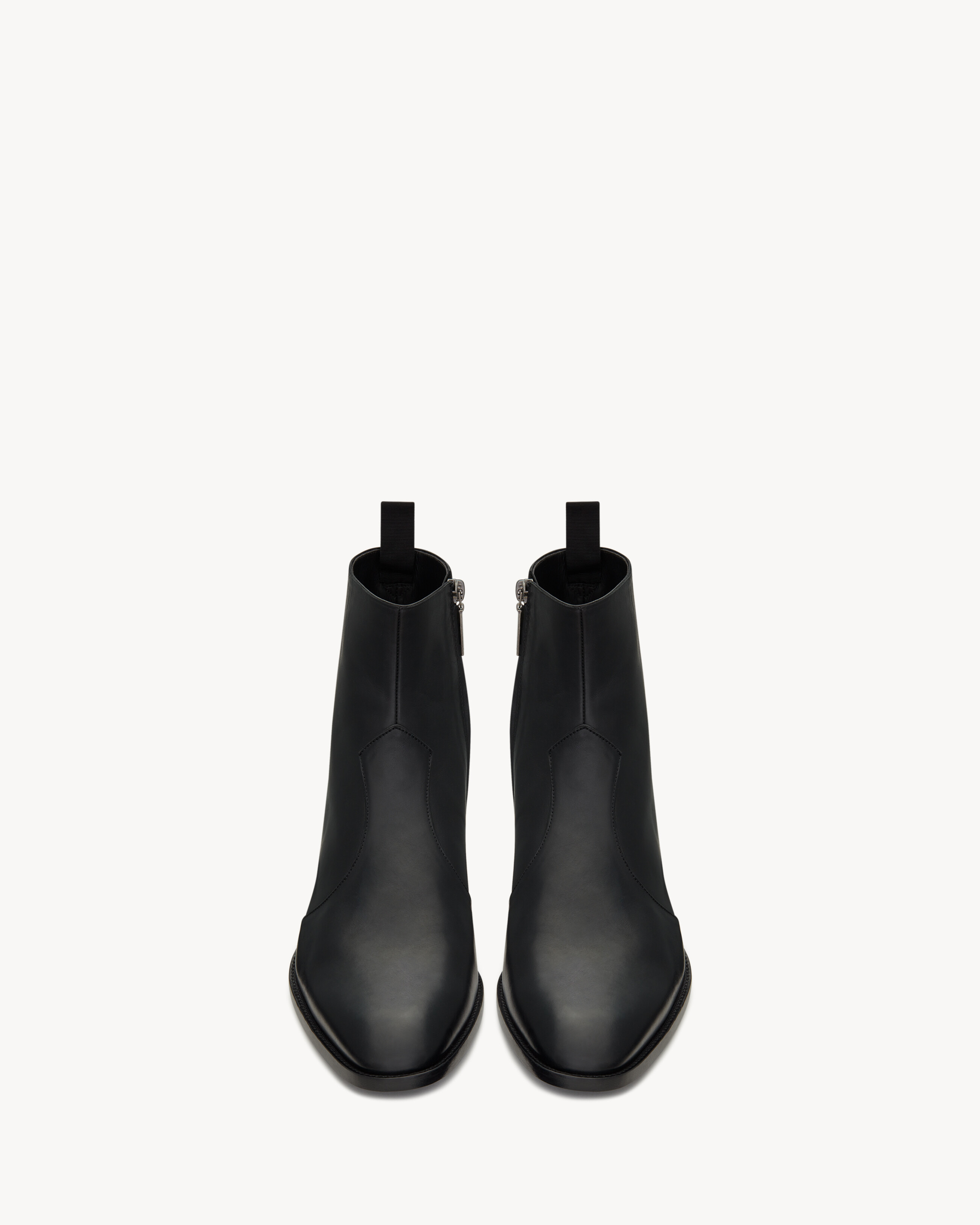 wyatt zipped boots in smooth leather - 2