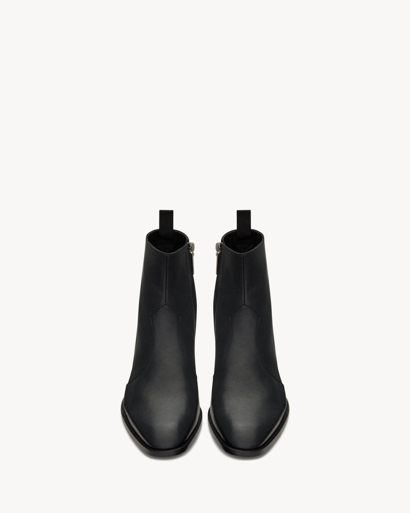 SAINT LAURENT wyatt zipped boots in smooth leather outlook