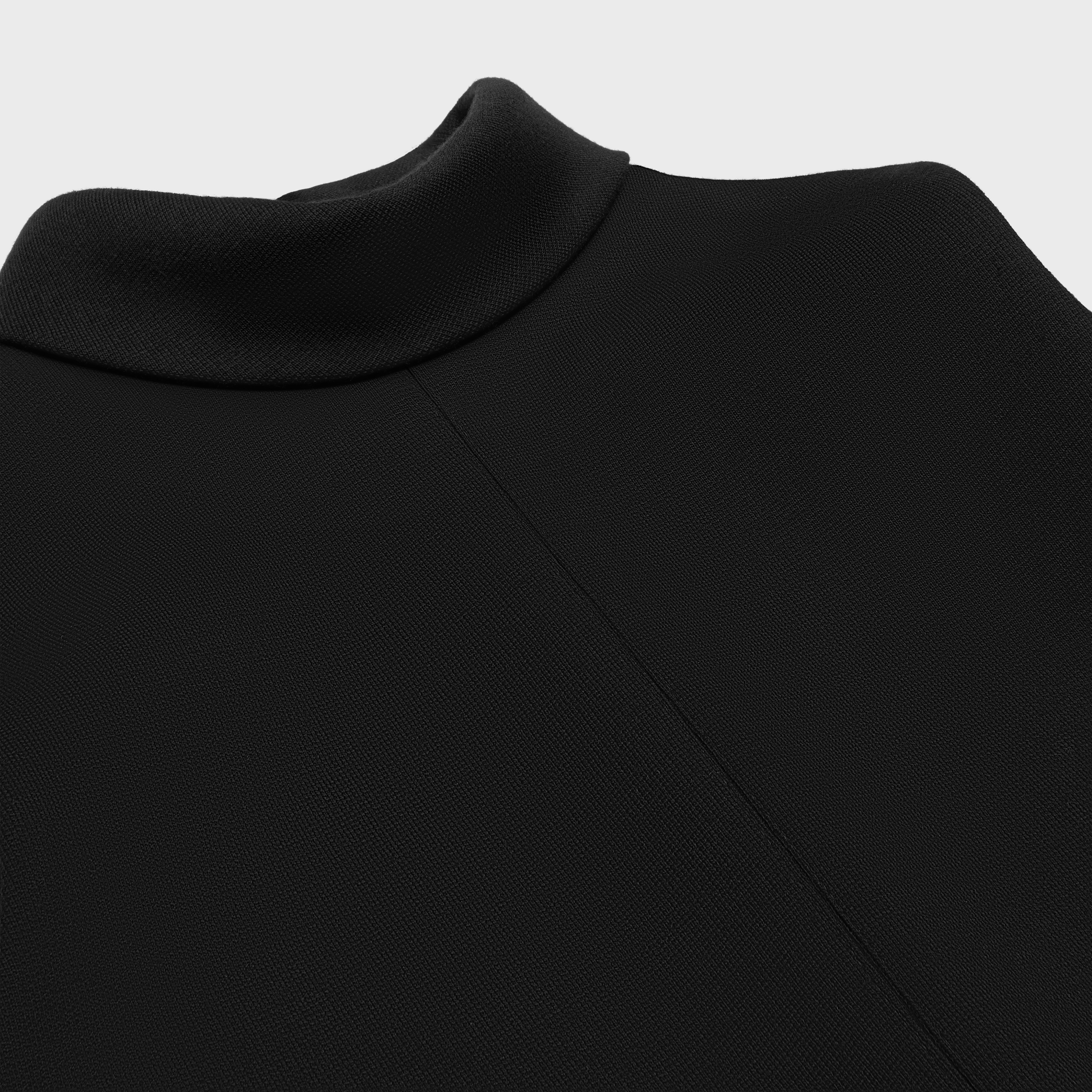 top with overturned collar in wool jersey - 3