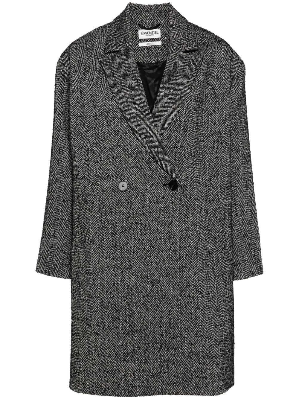 chevron-pattern coat - 1