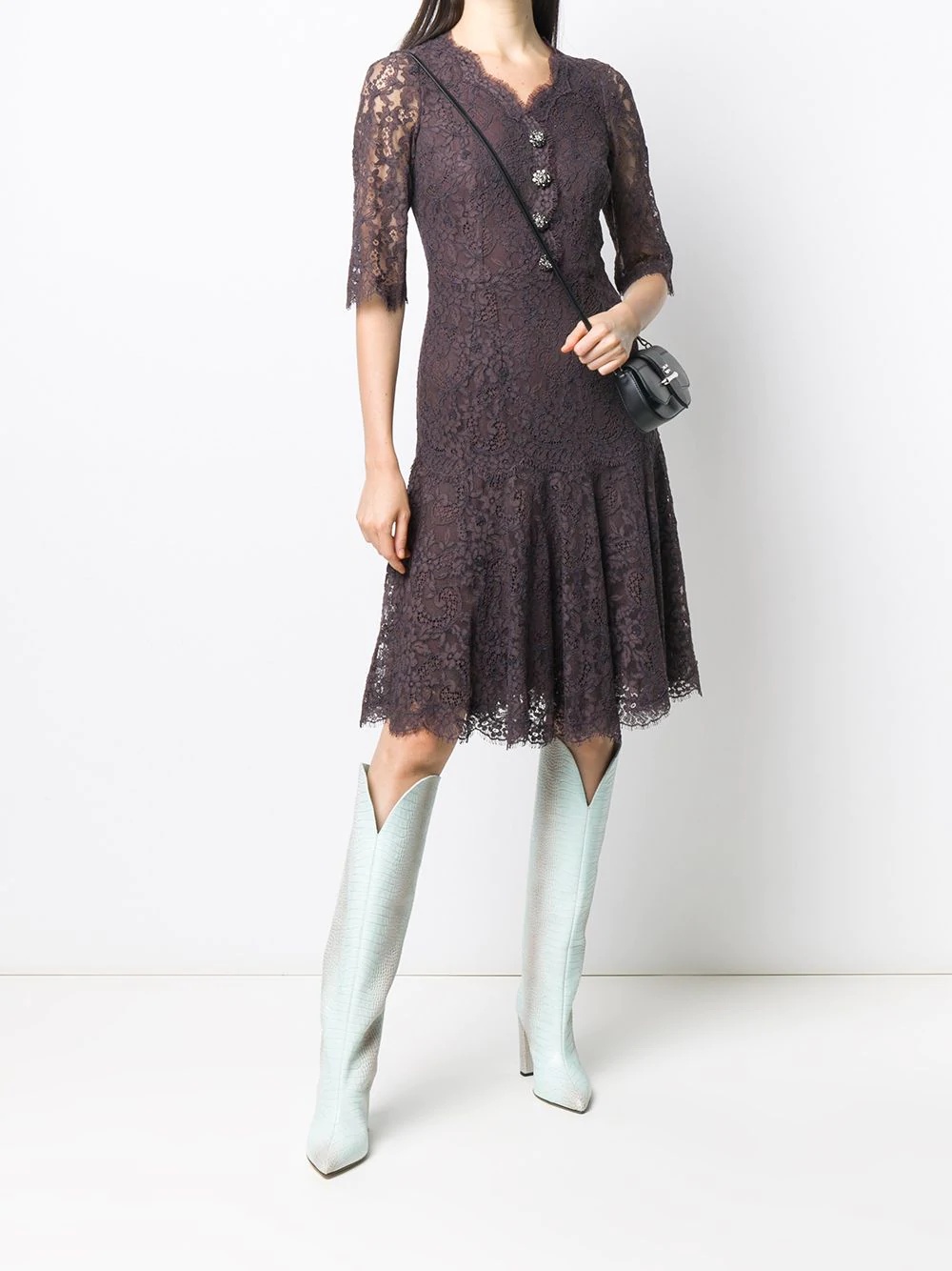 lace mid-length dress - 2