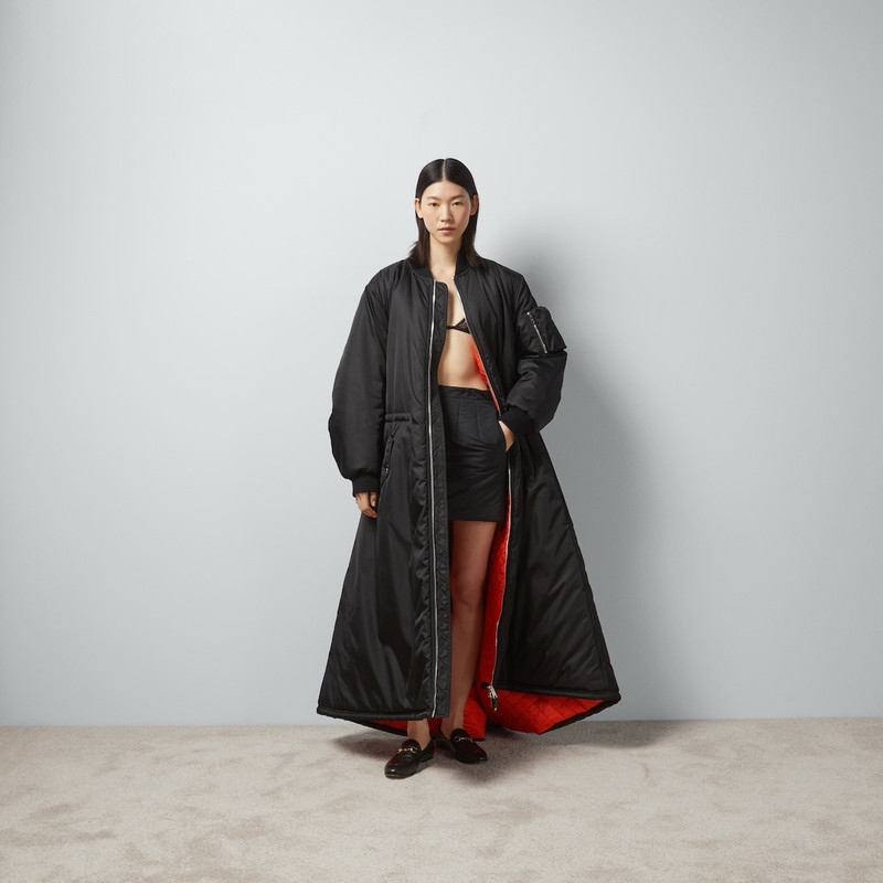 GUCCI Fine nylon coat with Gucci label outlook